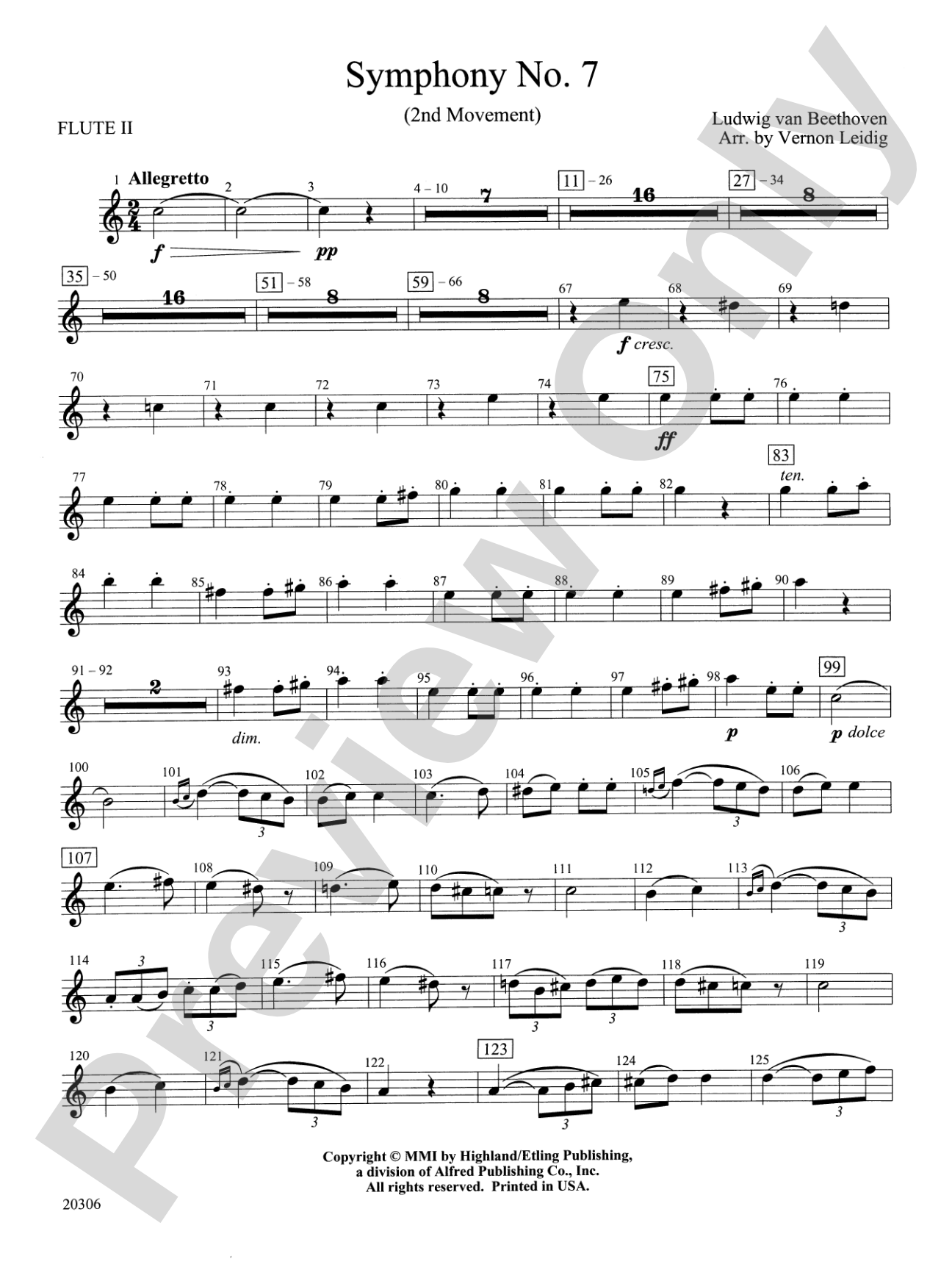 Symphony No. 7 (2nd Movement): 2nd Flute