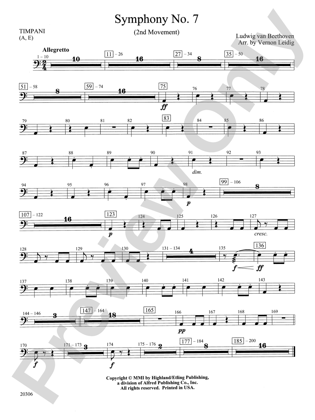 Symphony No. 7 (2nd Movement): Timpani