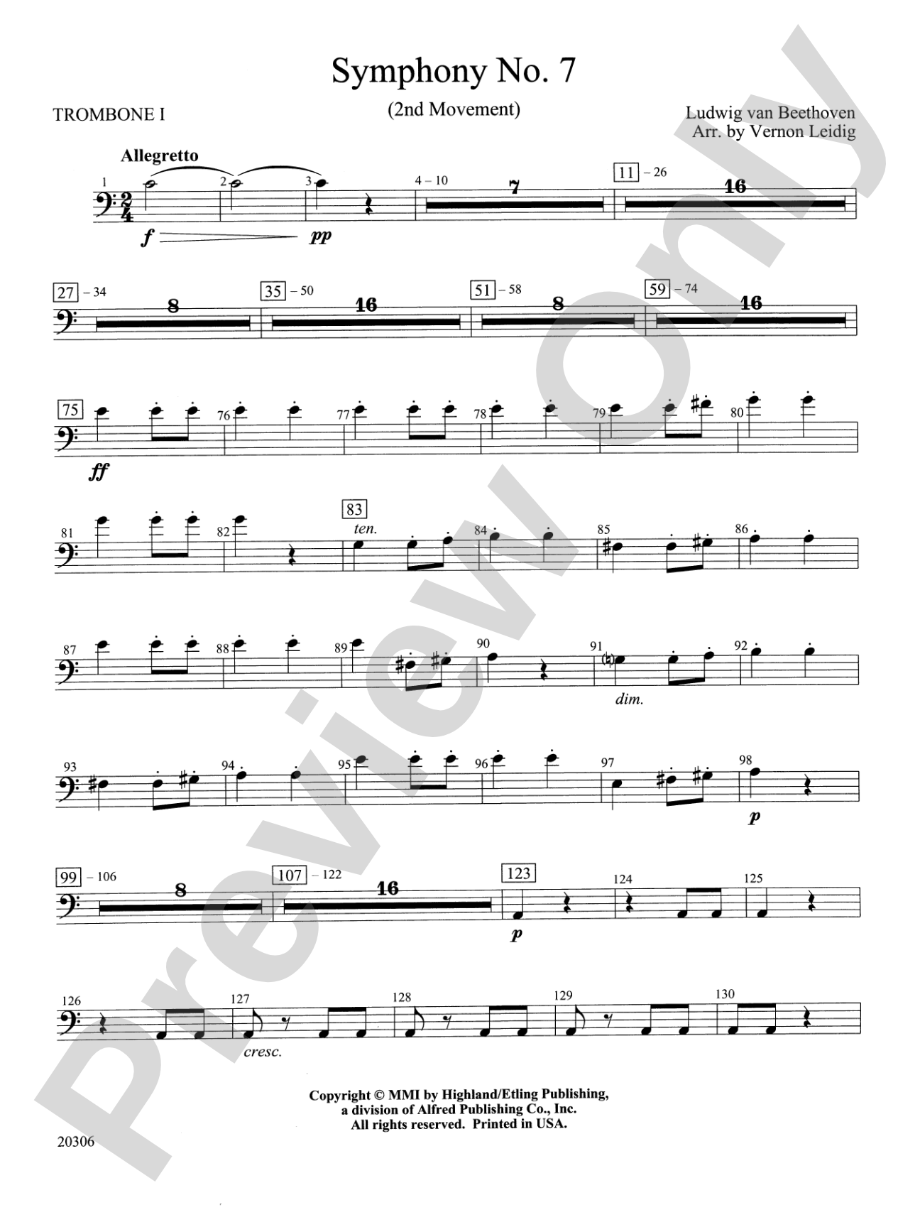Symphony No. 7 (2nd Movement): 1st Trombone