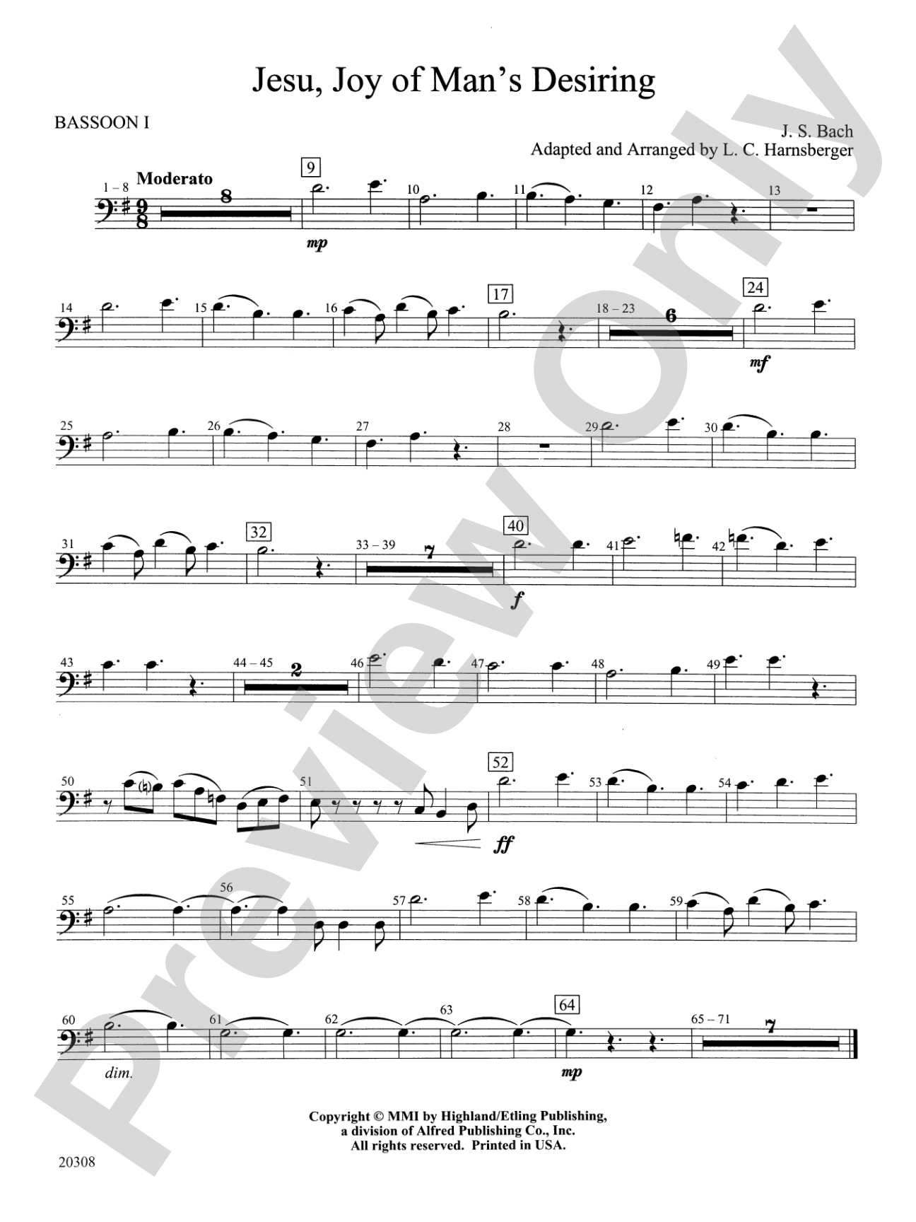 Jesu, Joy of Man's Desiring: Bassoon