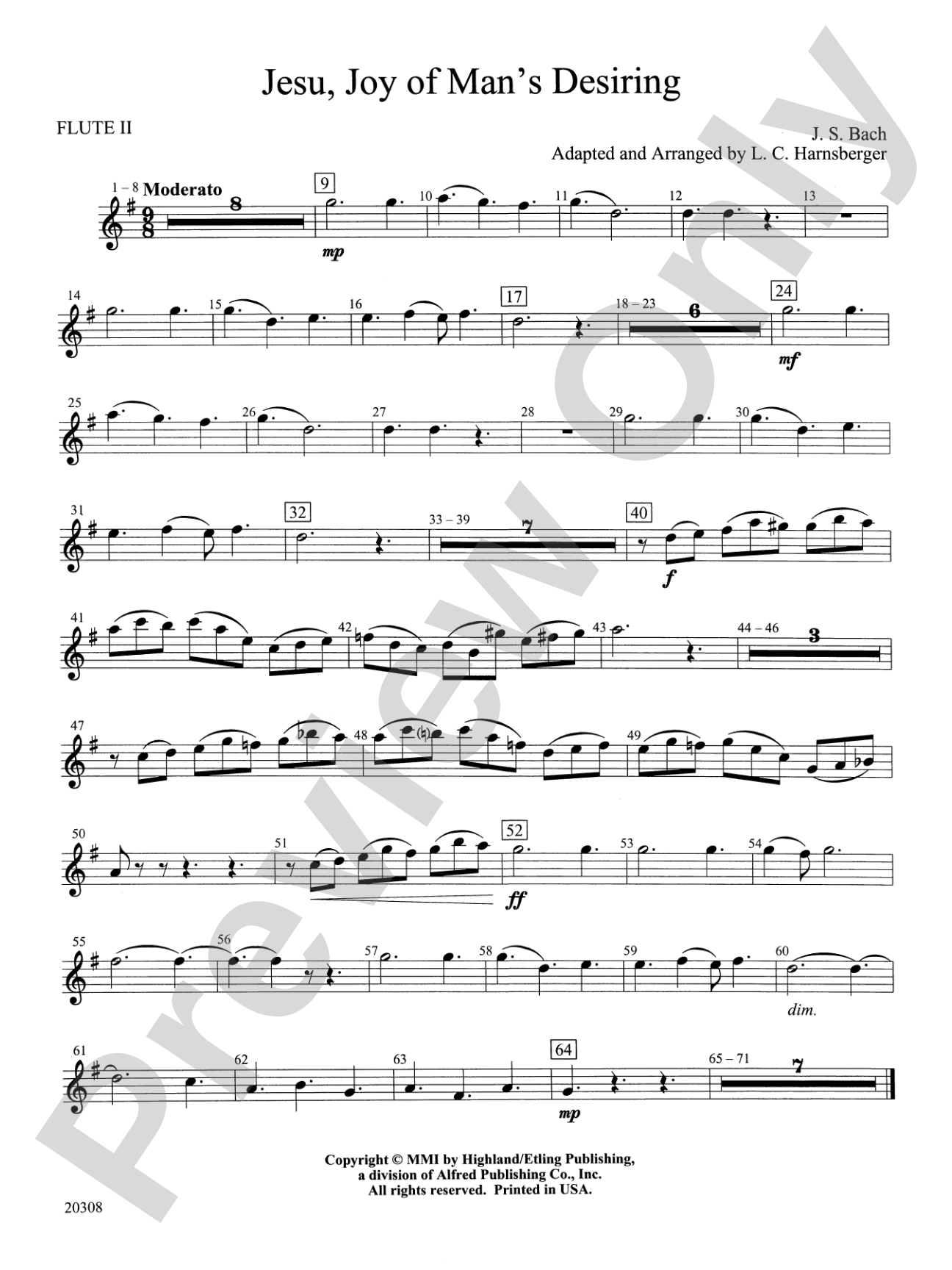 Jesu, Joy of Man's Desiring: 2nd Flute