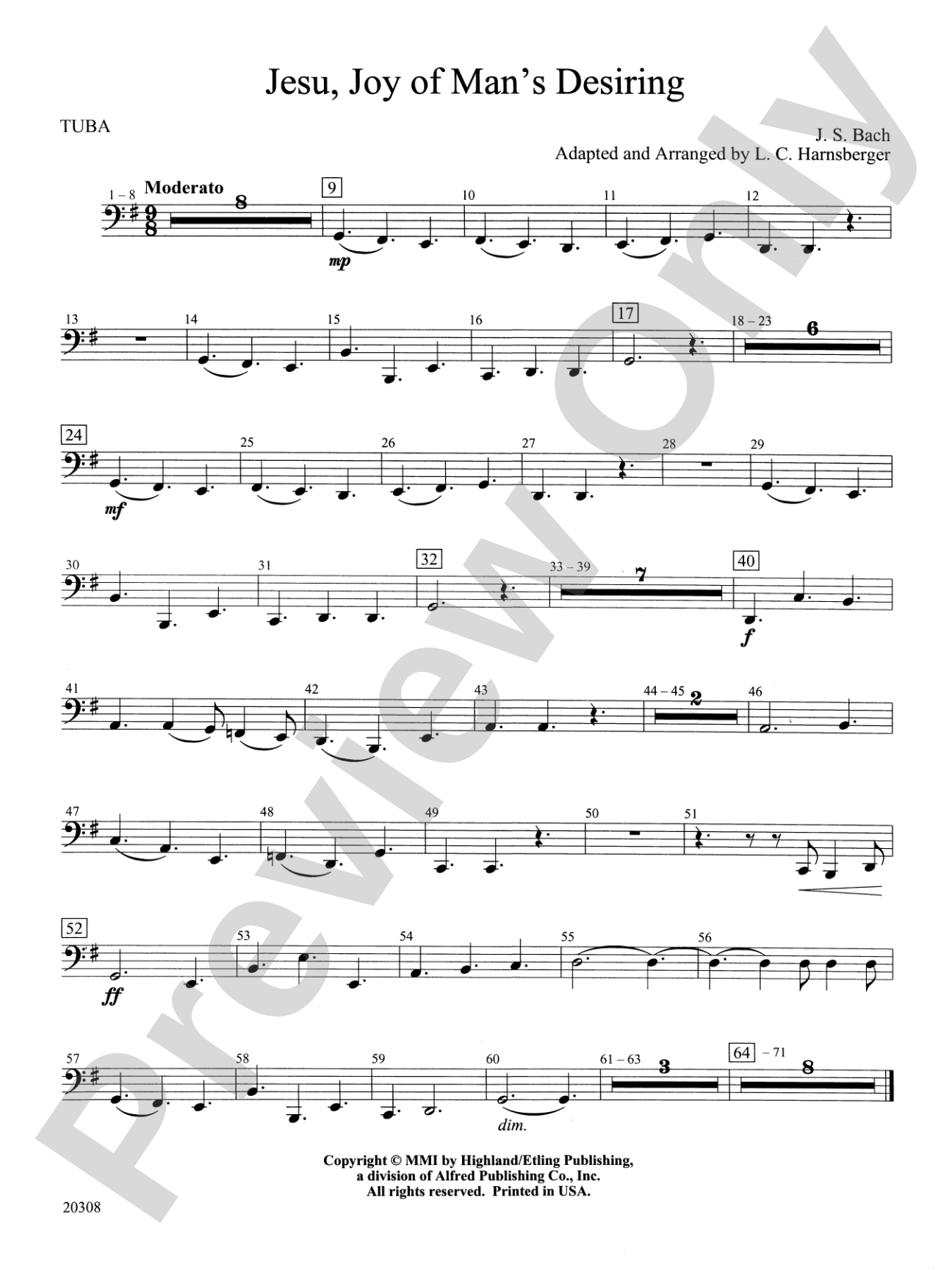 Jesu, Joy of Man's Desiring: Tuba