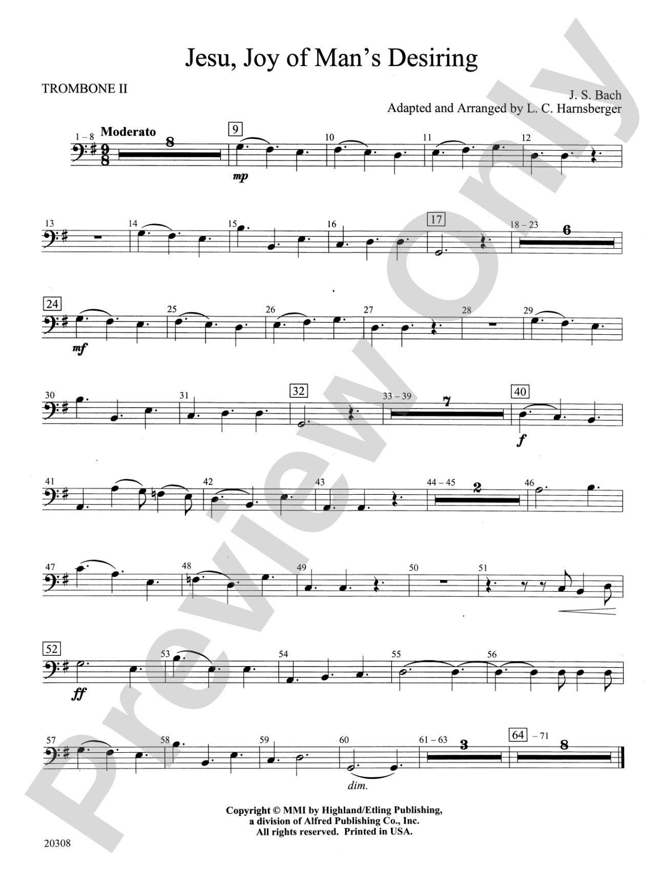 Jesu, Joy of Man's Desiring: 2nd Trombone