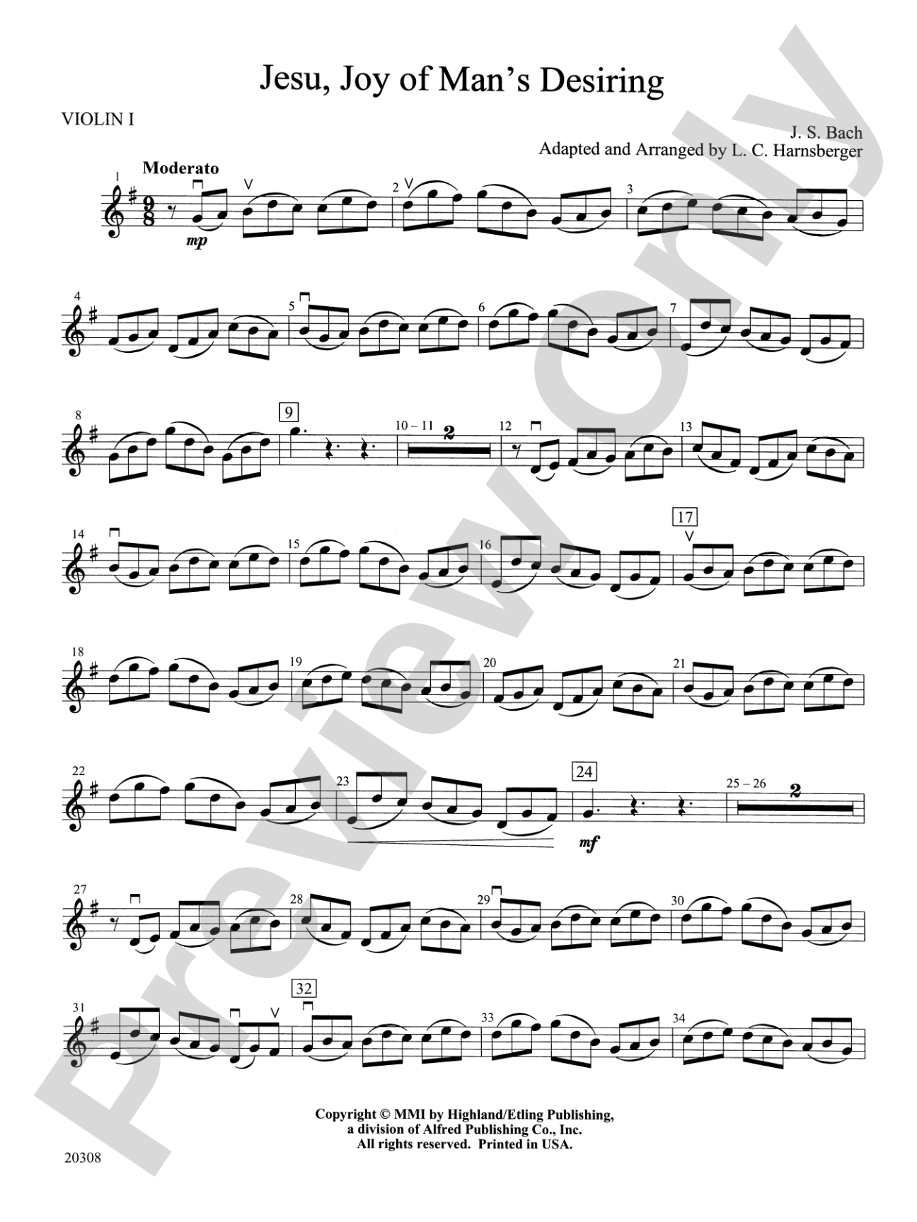 Jesu, Joy of Man's Desiring: 1st Violin