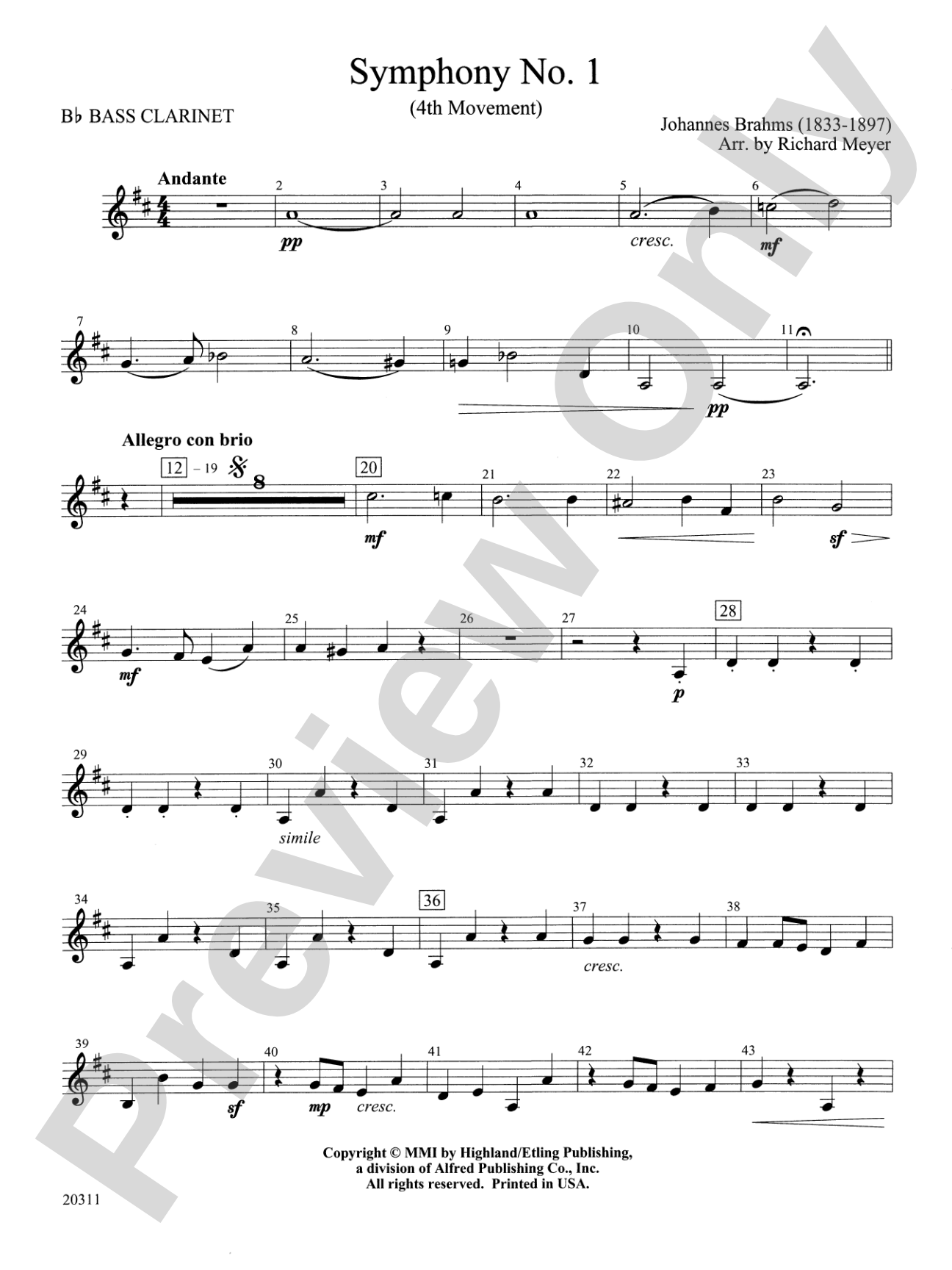 Symphony No. 1 (4th Movement ): B-flat Bass Clarinet