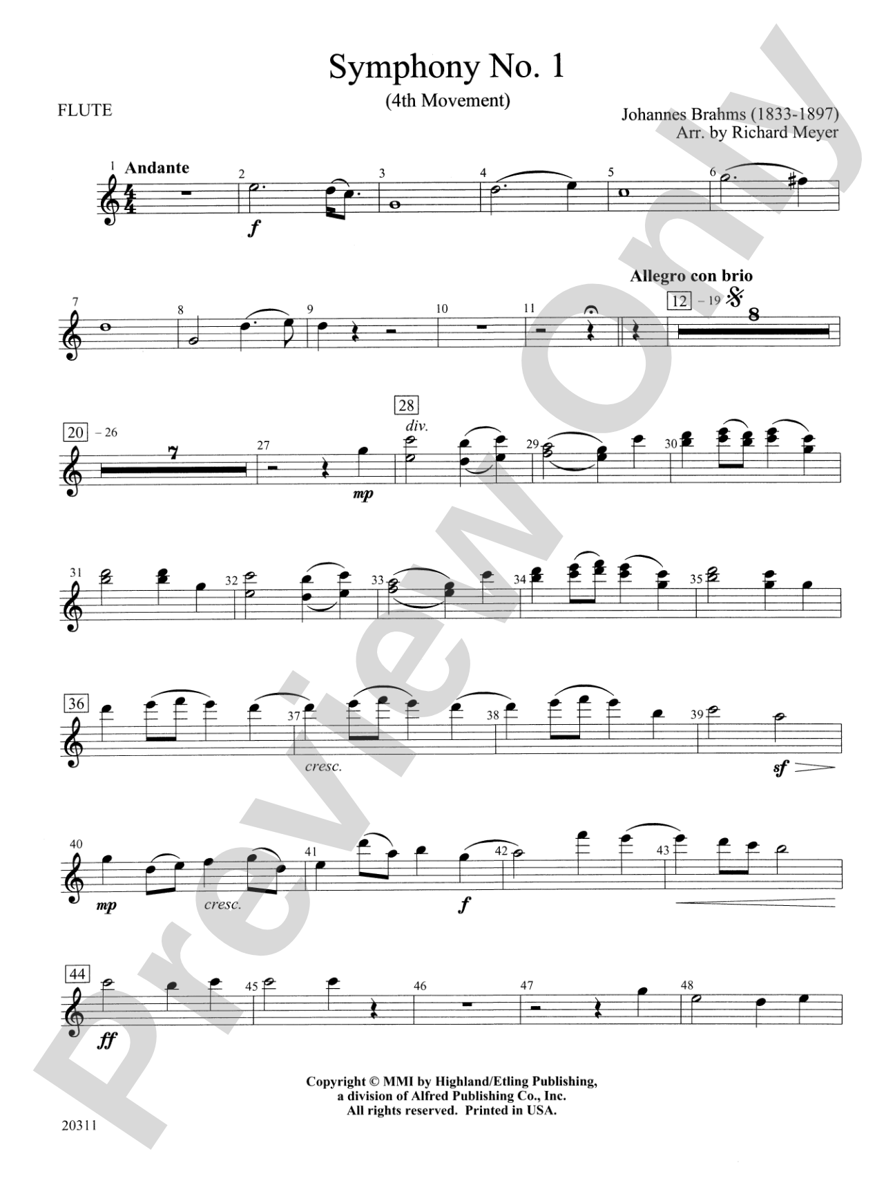 Symphony No. 1 (4th Movement ): Flute