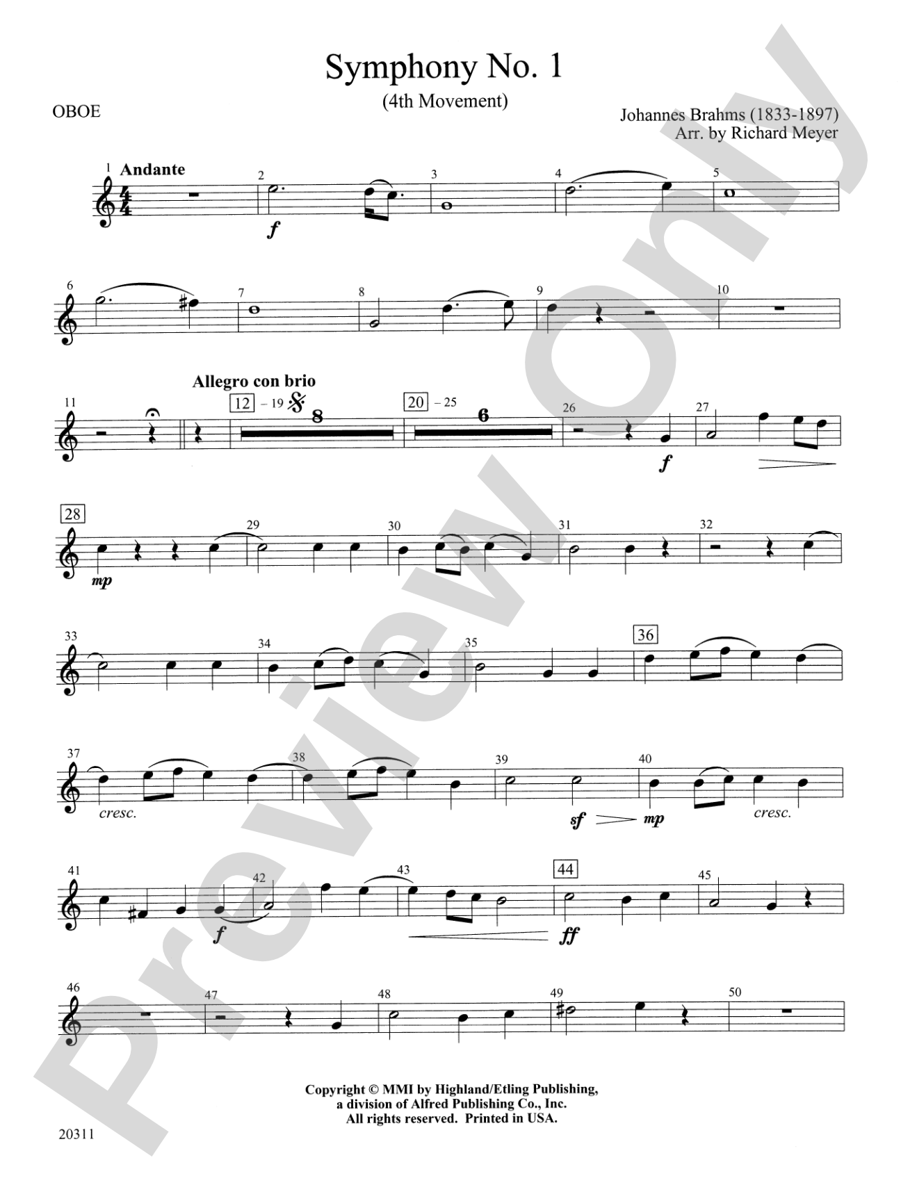 Symphony No. 1 (4th Movement ): Oboe