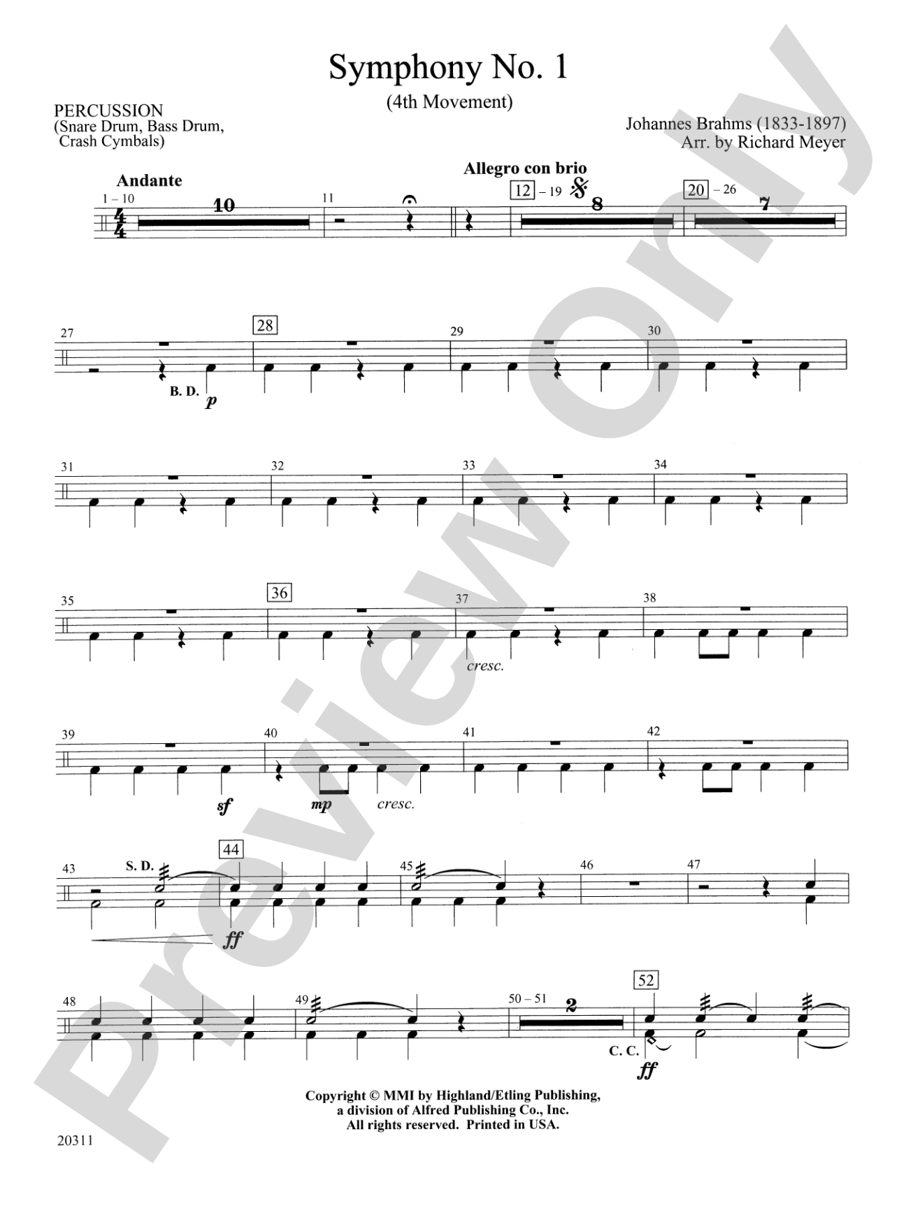 Symphony No. 1 (4th Movement ): 1st Percussion