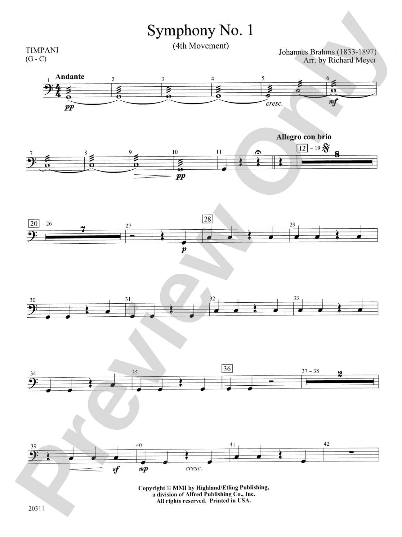 Symphony No. 1 (4th Movement ): Timpani