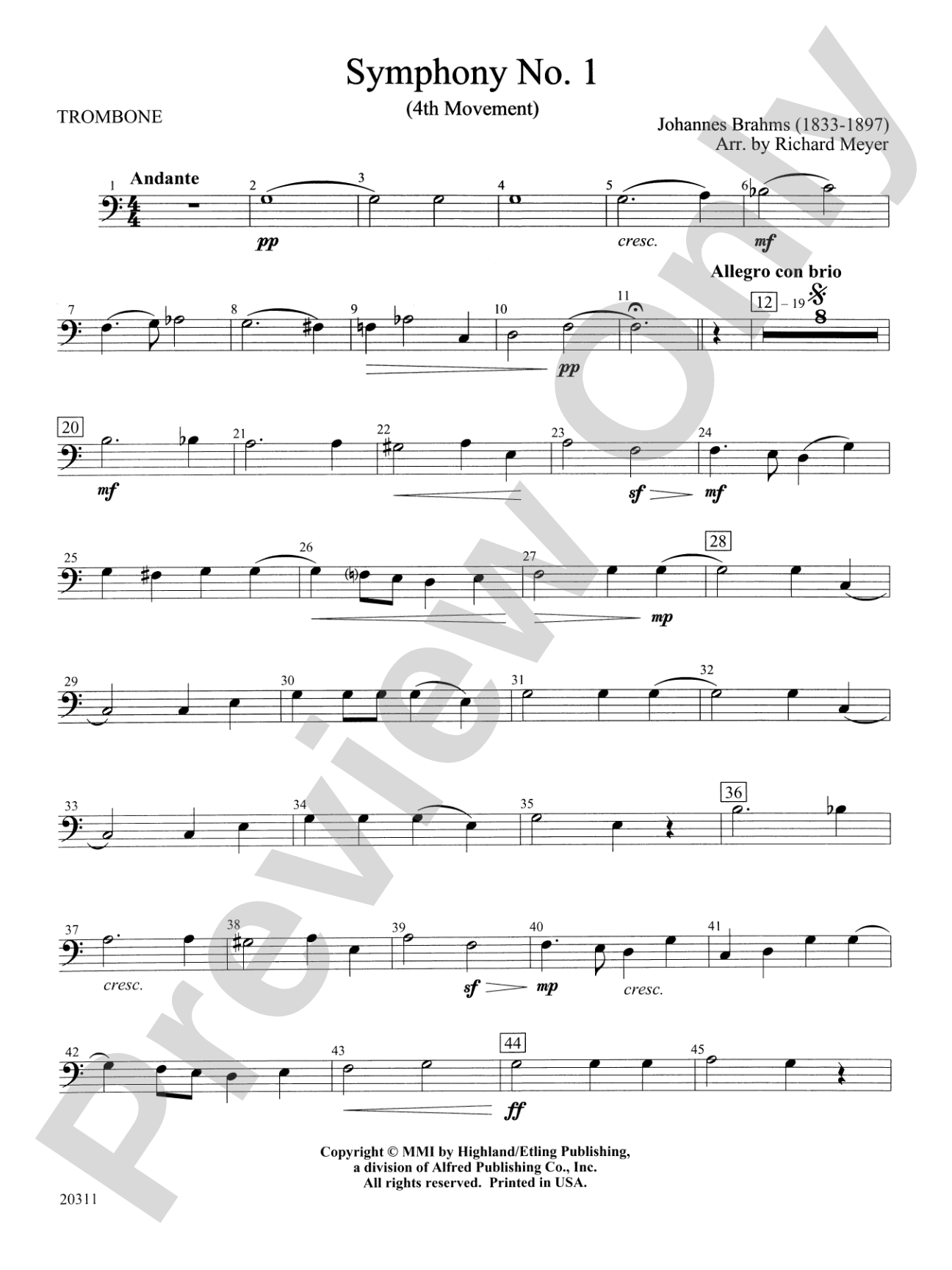 Symphony No. 1 (4th Movement ): 1st Trombone