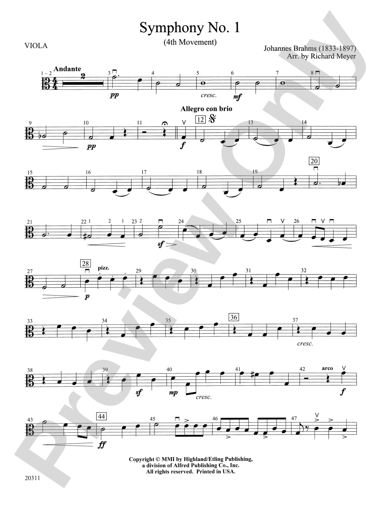 Symphony No. 1 (4th Movement ): Viola