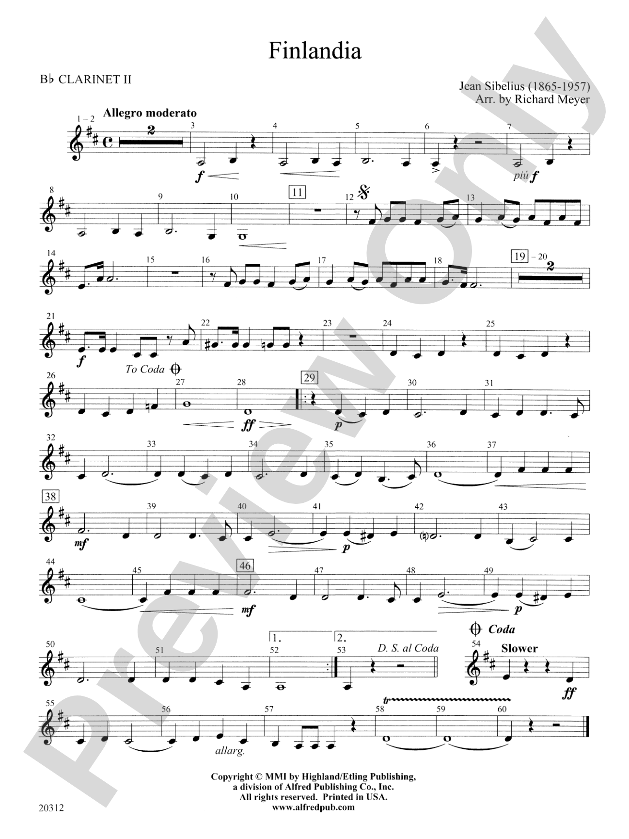 Finlandia: 2nd B-flat Clarinet