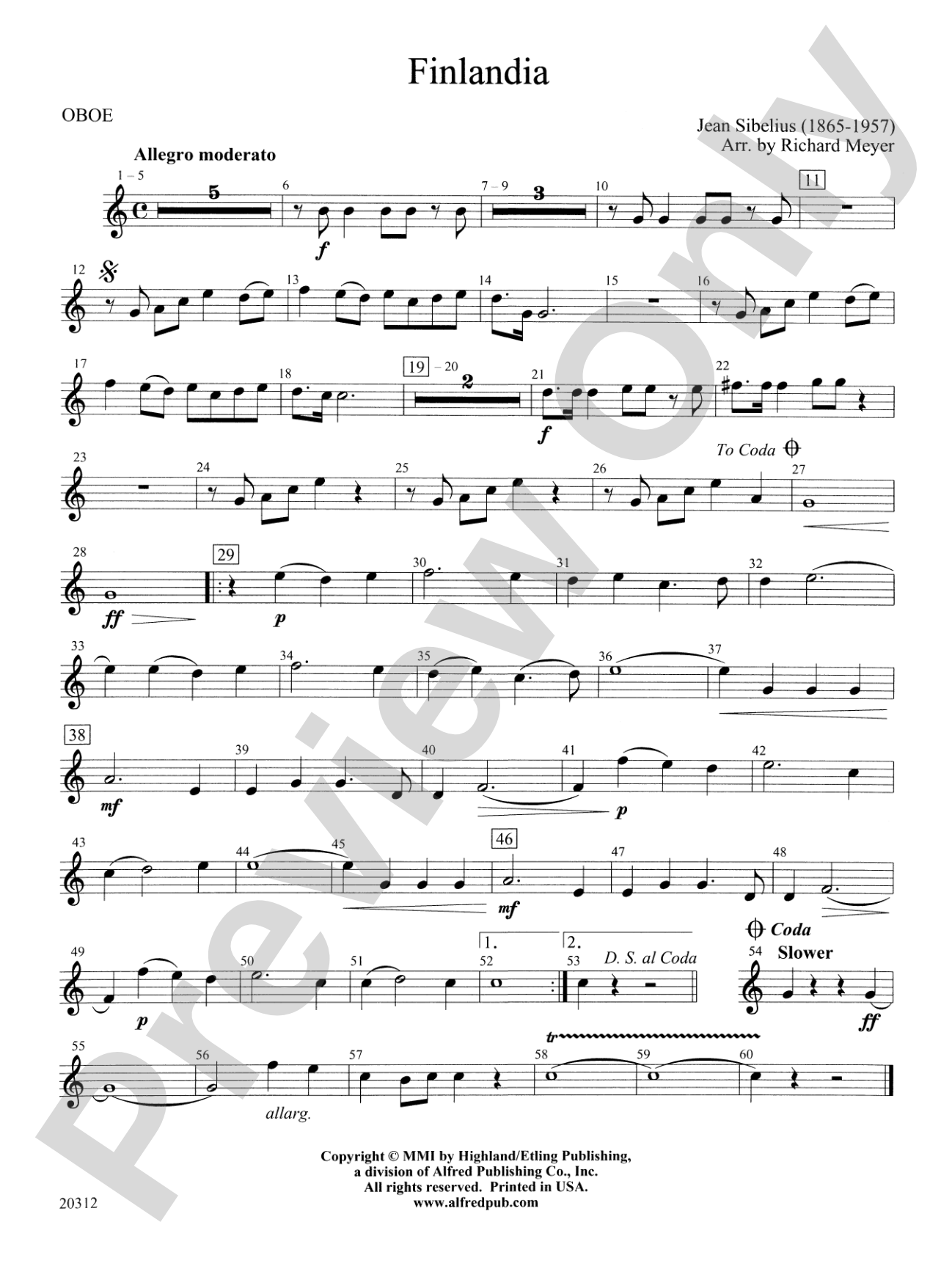 Finlandia: Oboe