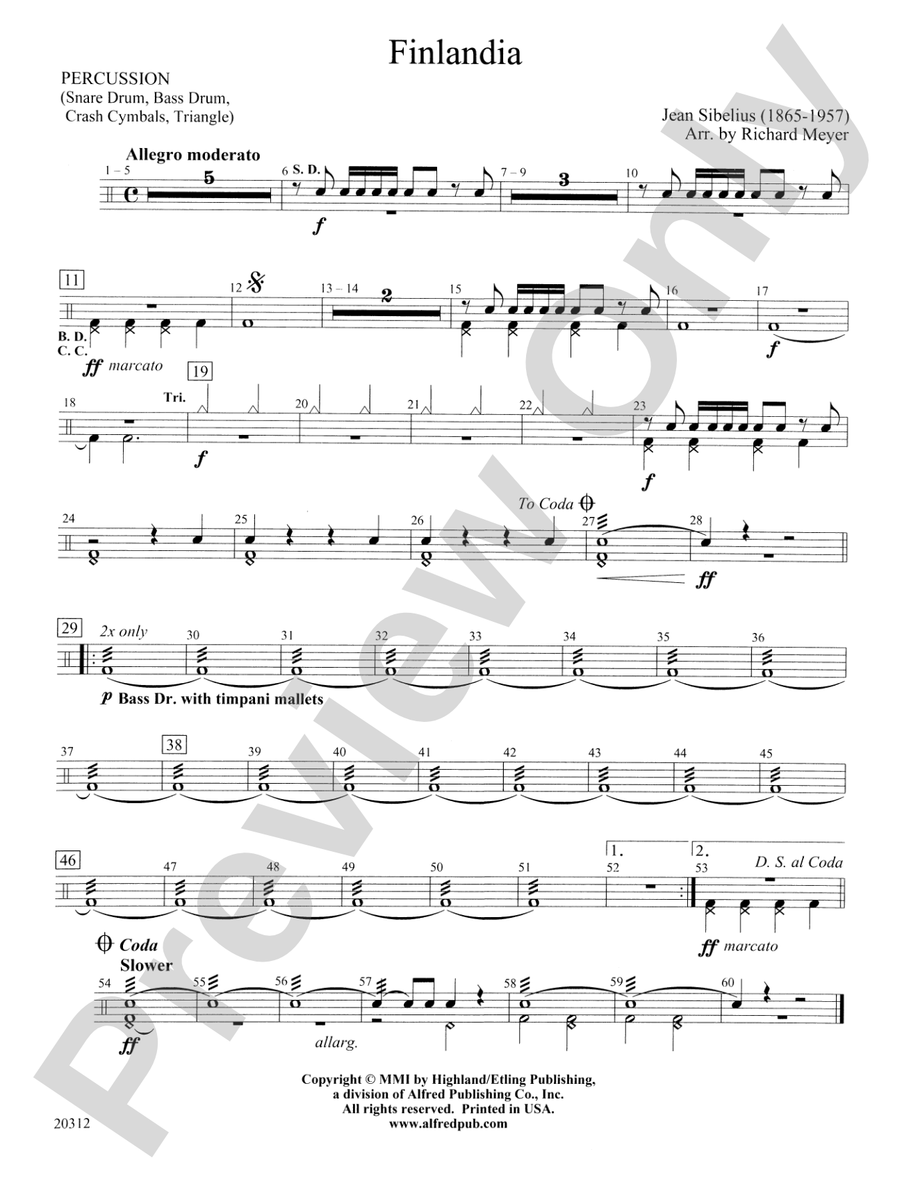 Finlandia: 1st Percussion
