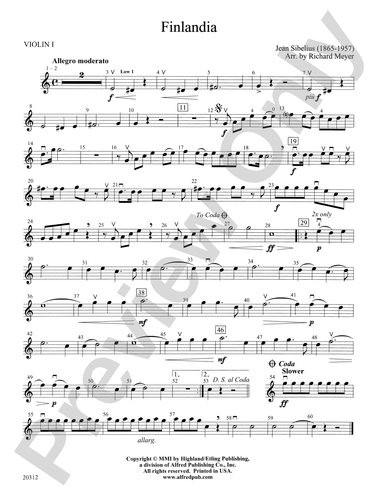Finlandia: 1st Violin