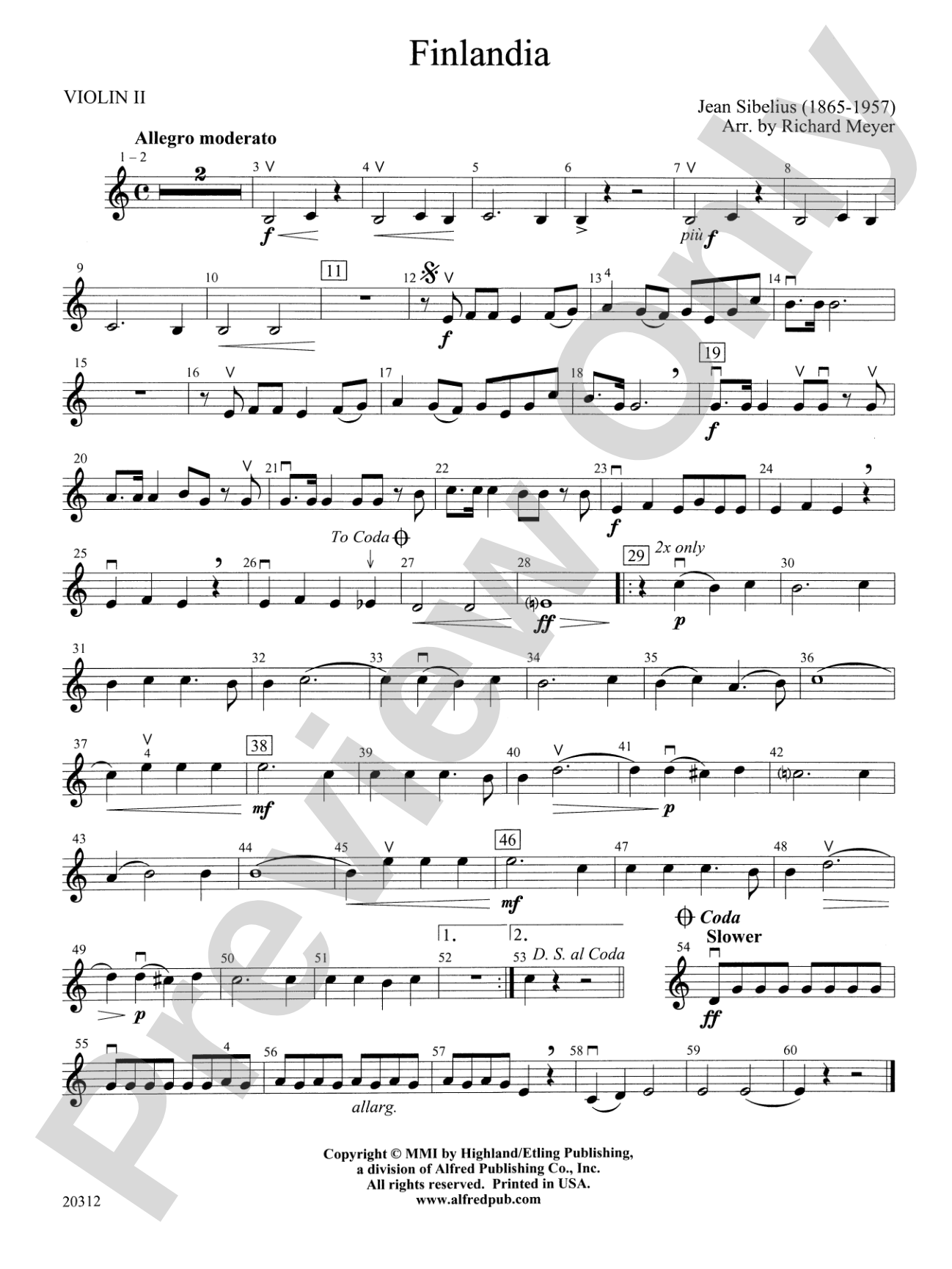 Finlandia: 2nd Violin