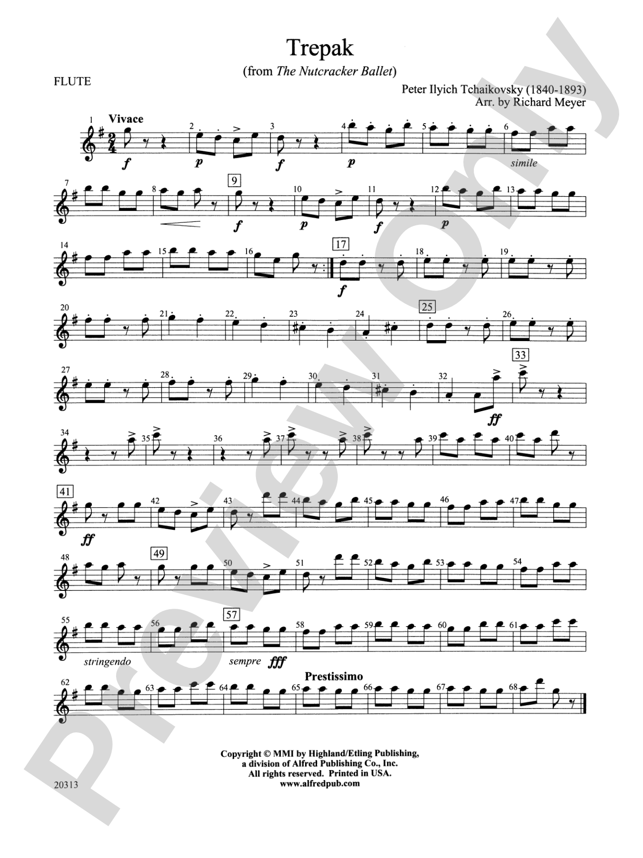 Trepak from The Nutcracker Ballet: Flute
