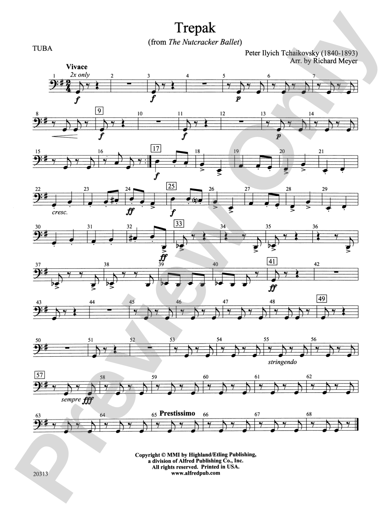 Trepak from The Nutcracker Ballet: Tuba