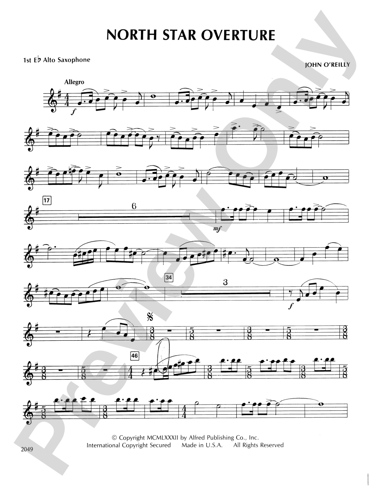 North Star Overture: E-flat Alto Saxophone