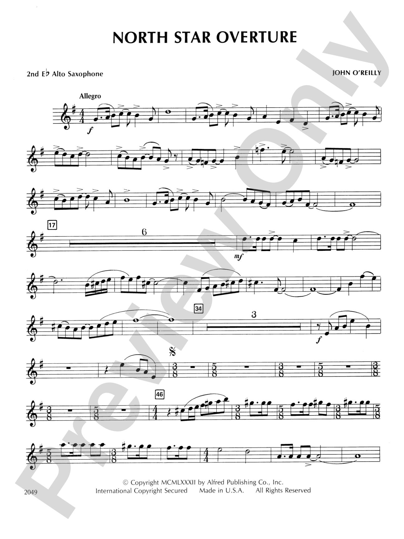 North Star Overture: 2nd E-flat Alto Saxophone