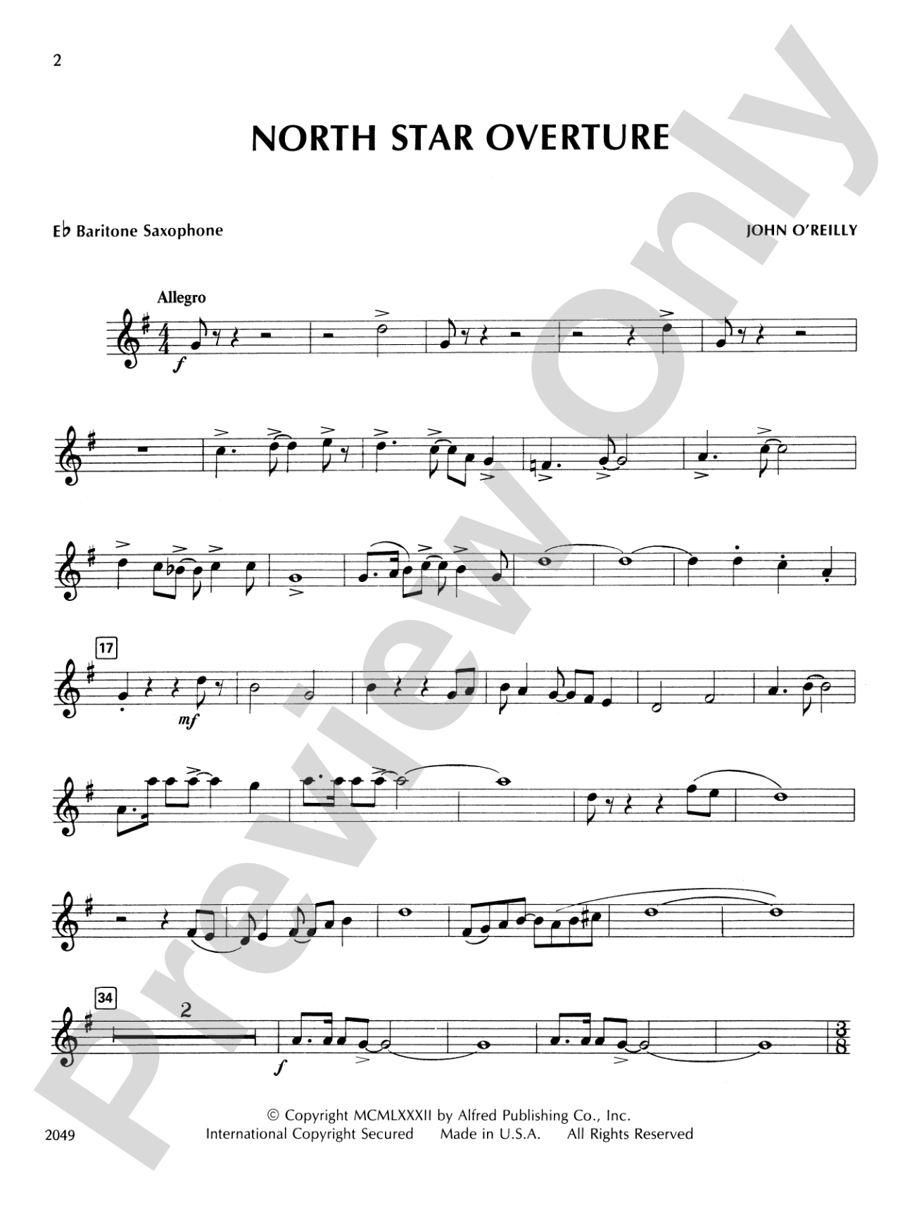 North Star Overture: E-flat Baritone Saxophone