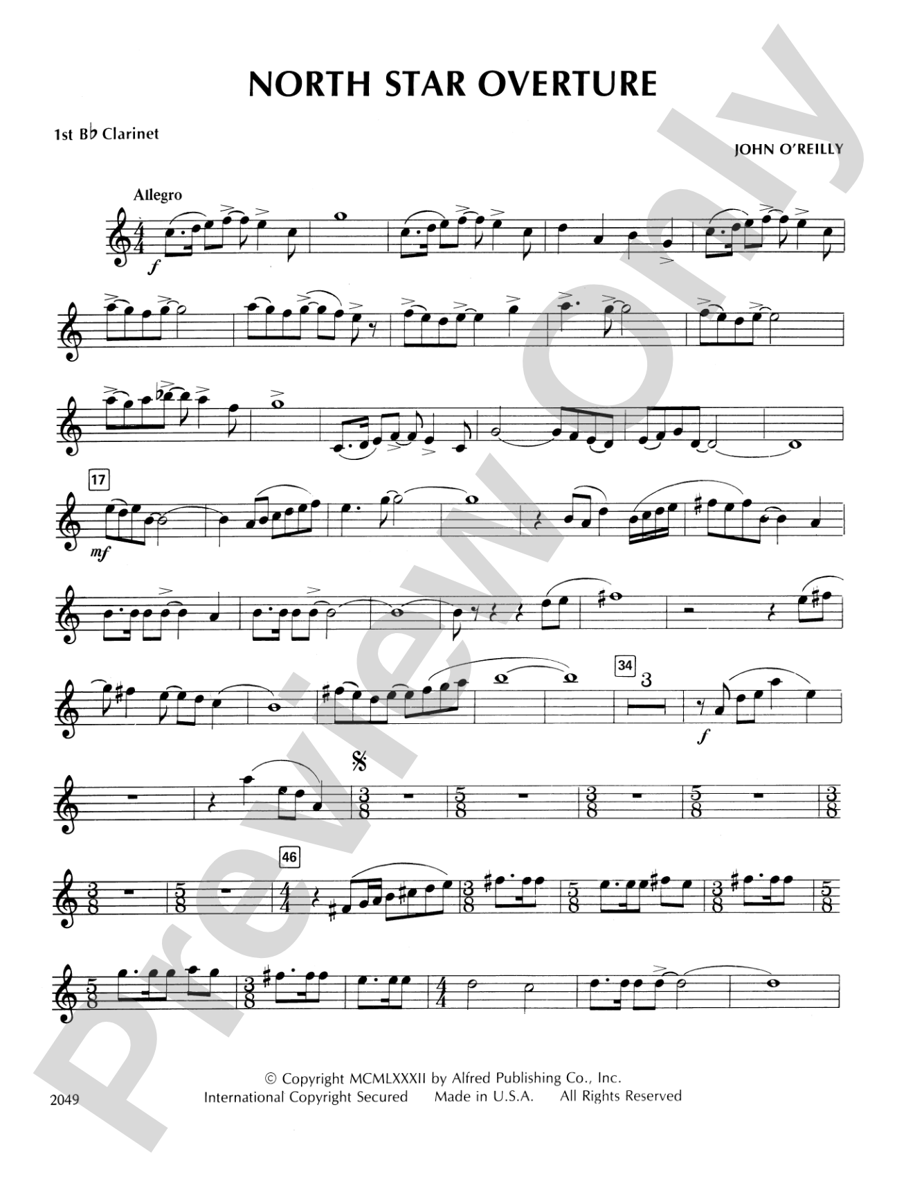 North Star Overture: 1st B-flat Clarinet