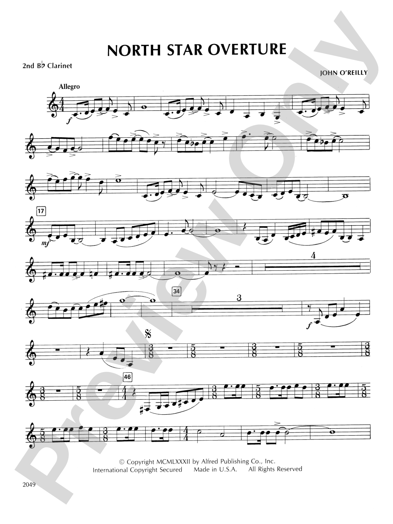 North Star Overture: 2nd B-flat Clarinet