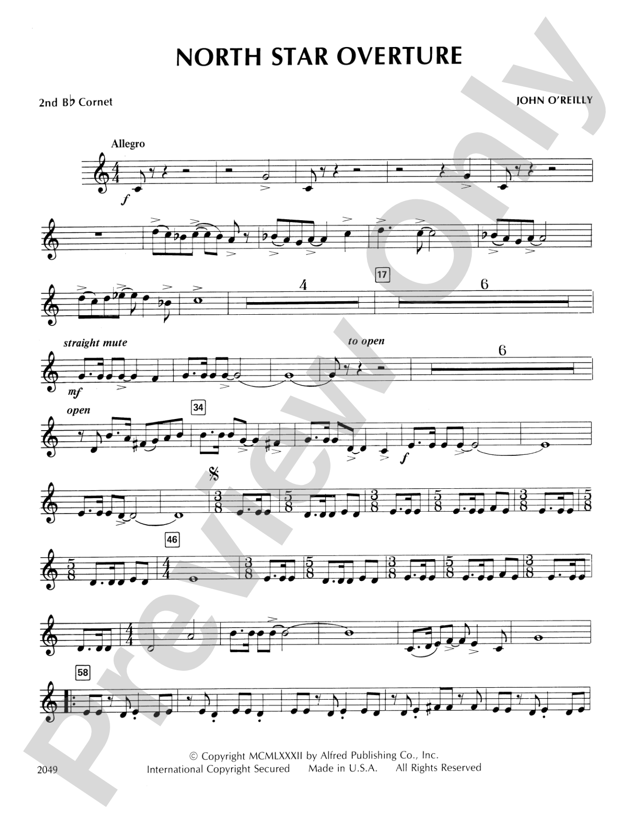 North Star Overture: 2nd B-flat Cornet