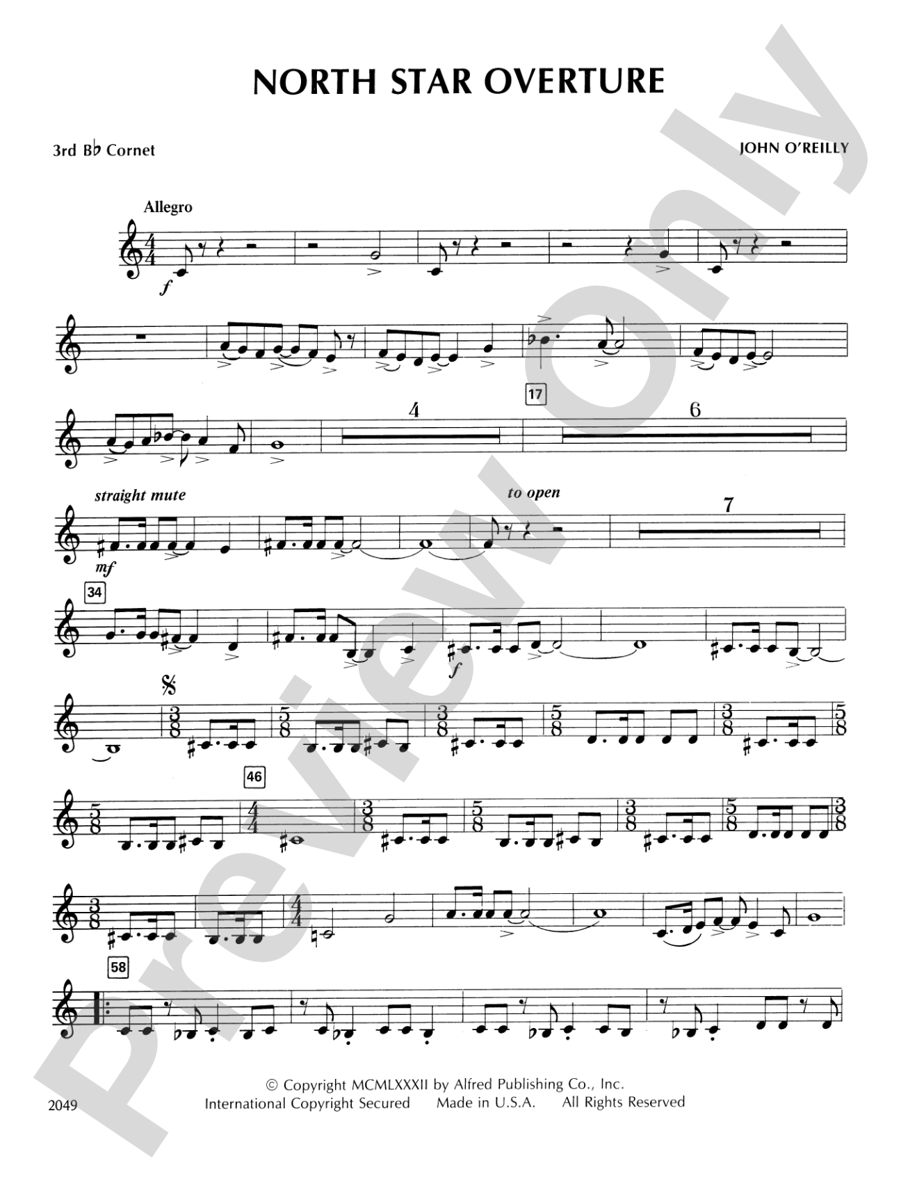 North Star Overture: 3rd B-flat Cornet