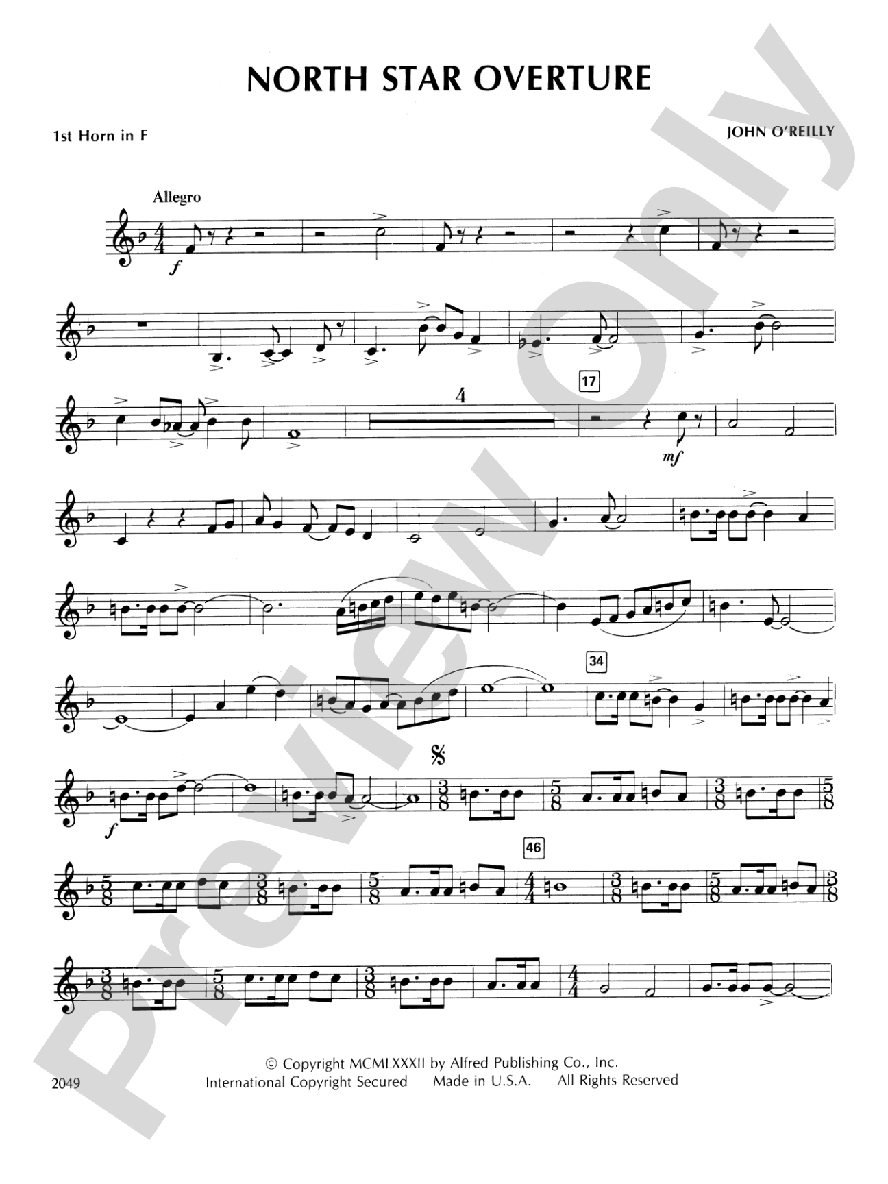 North Star Overture: 1st F Horn