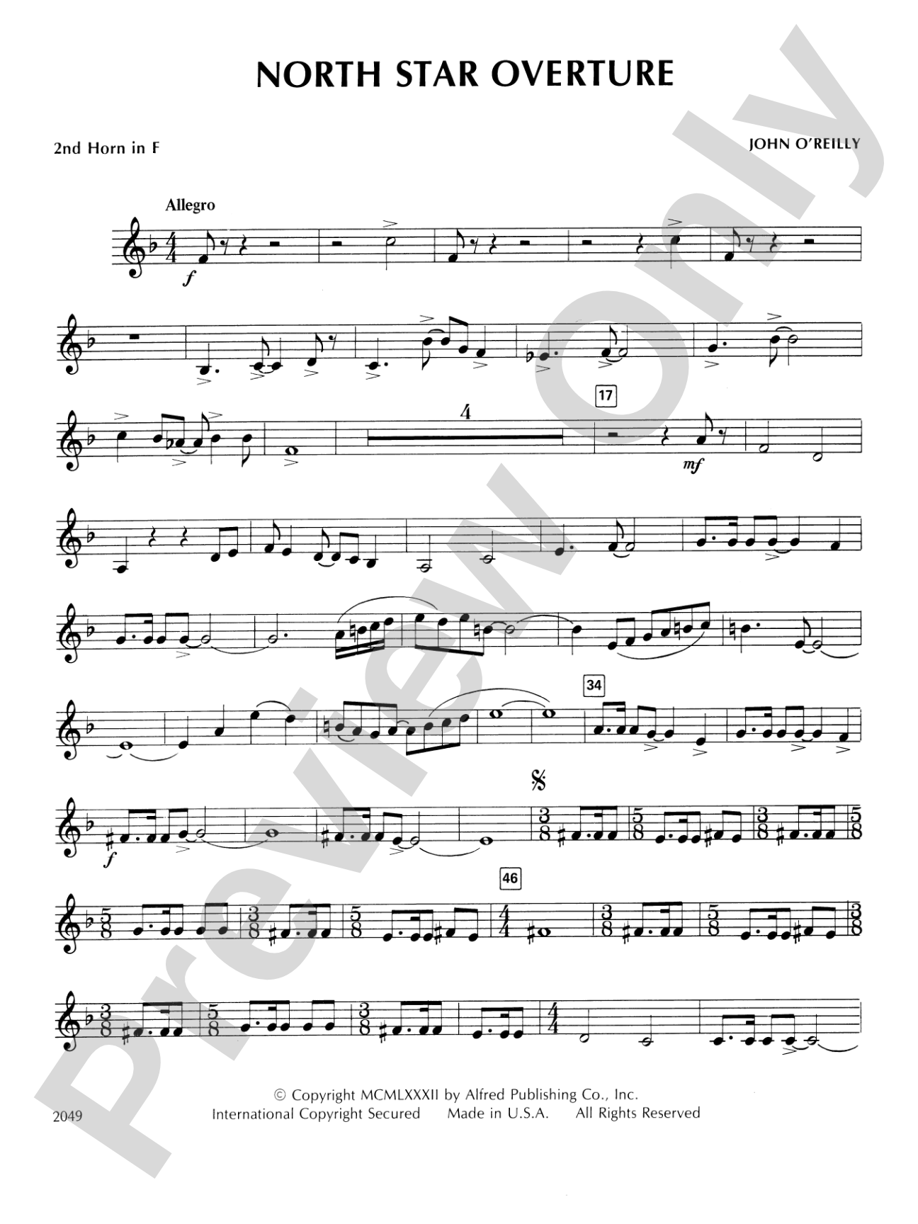 North Star Overture: 2nd F Horn