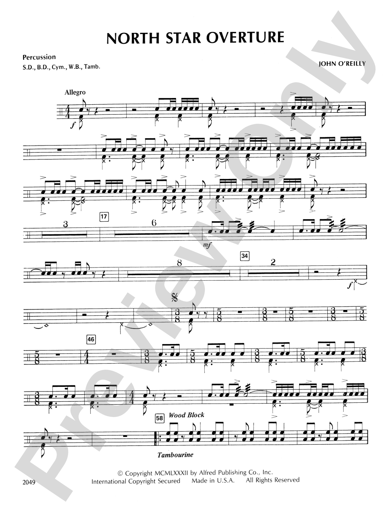North Star Overture: 1st Percussion