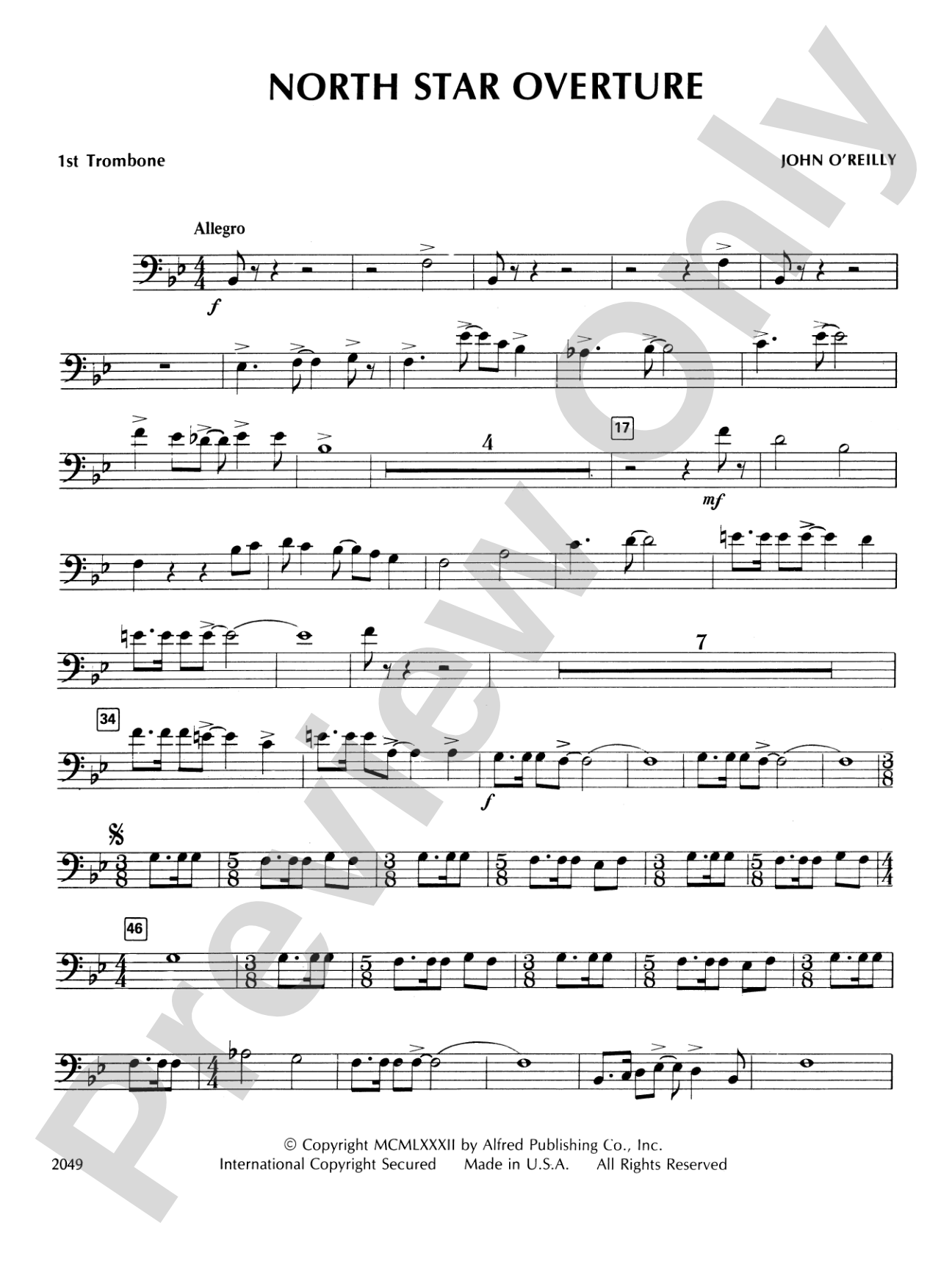 North Star Overture: 1st Trombone