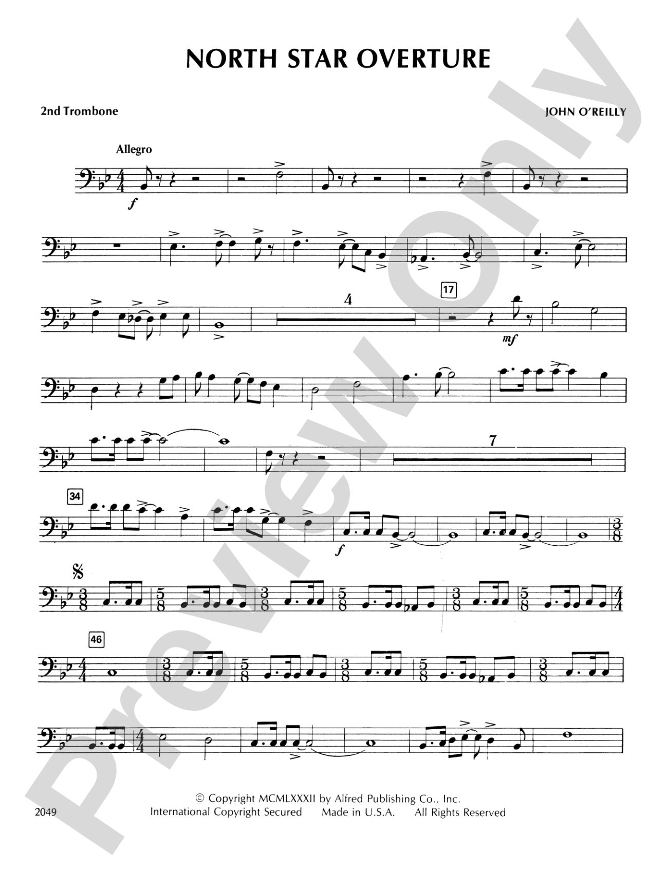 North Star Overture: 2nd Trombone