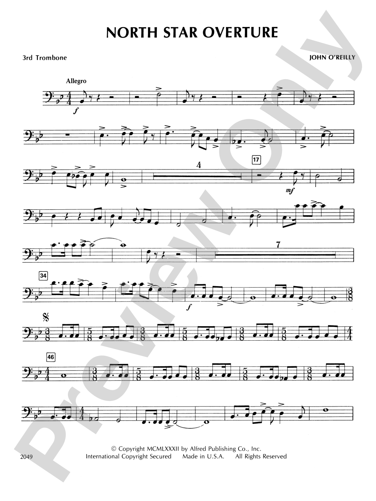 North Star Overture: 3rd Trombone