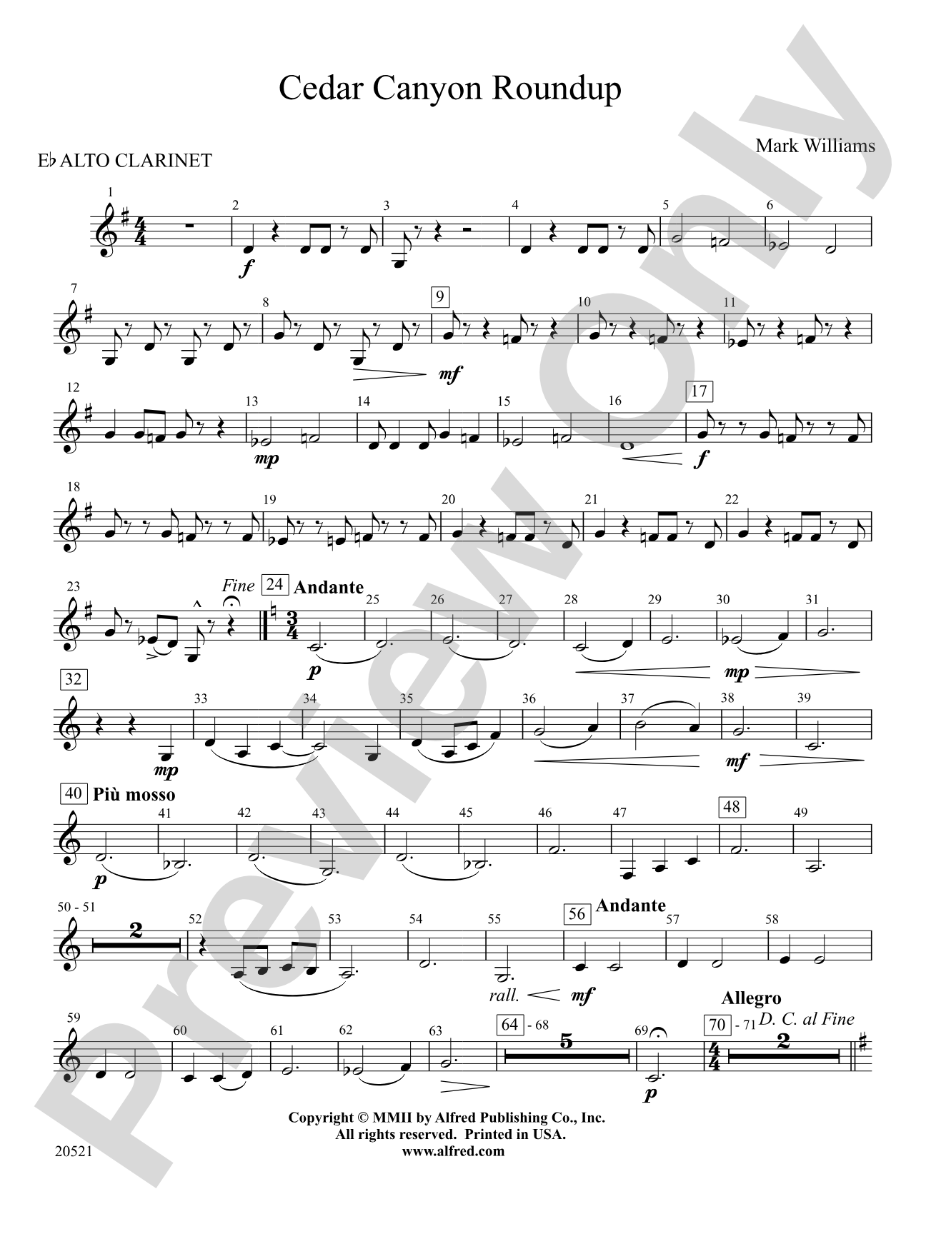 Cedar Canyon Roundup: E-flat Alto Clarinet