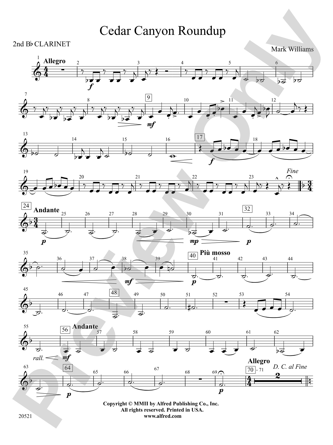 Cedar Canyon Roundup: 2nd B-flat Clarinet