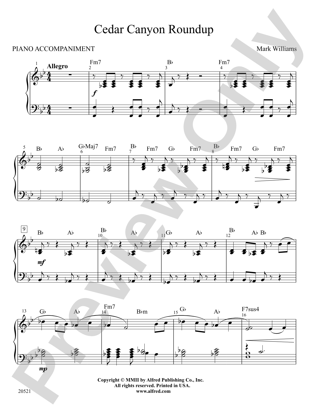 Cedar Canyon Roundup: Piano Accompaniment