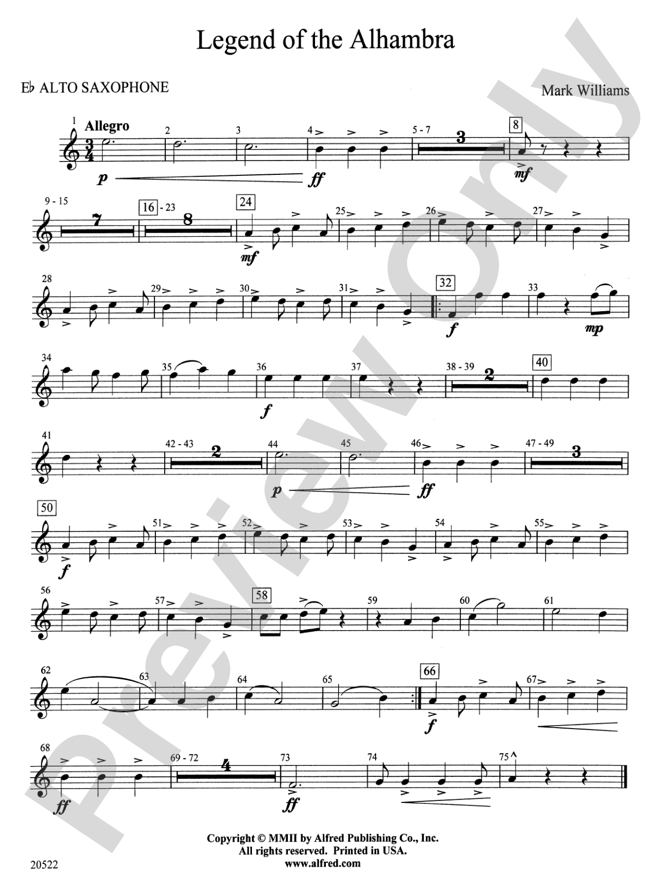Legend of the Alhambra: E-flat Alto Saxophone