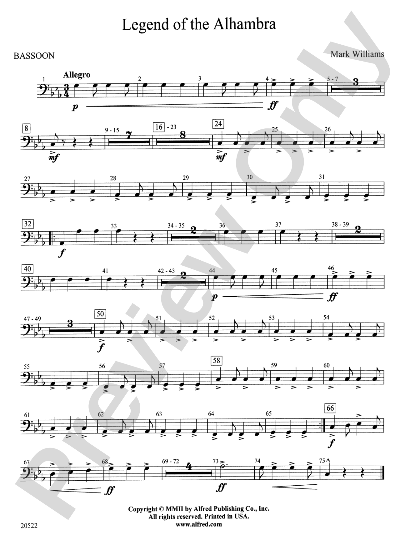 Legend of the Alhambra: Bassoon