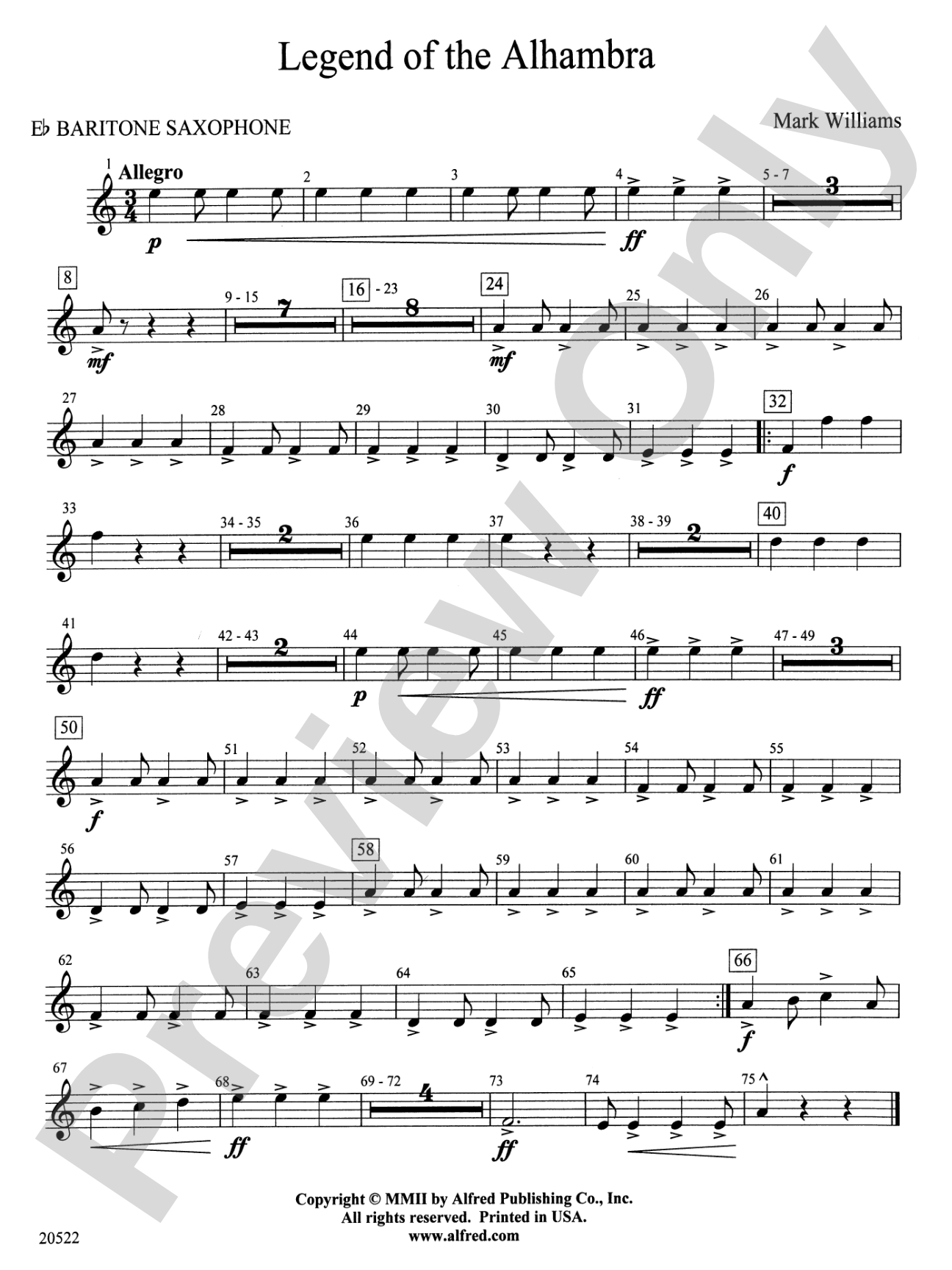 Legend of the Alhambra: E-flat Baritone Saxophone