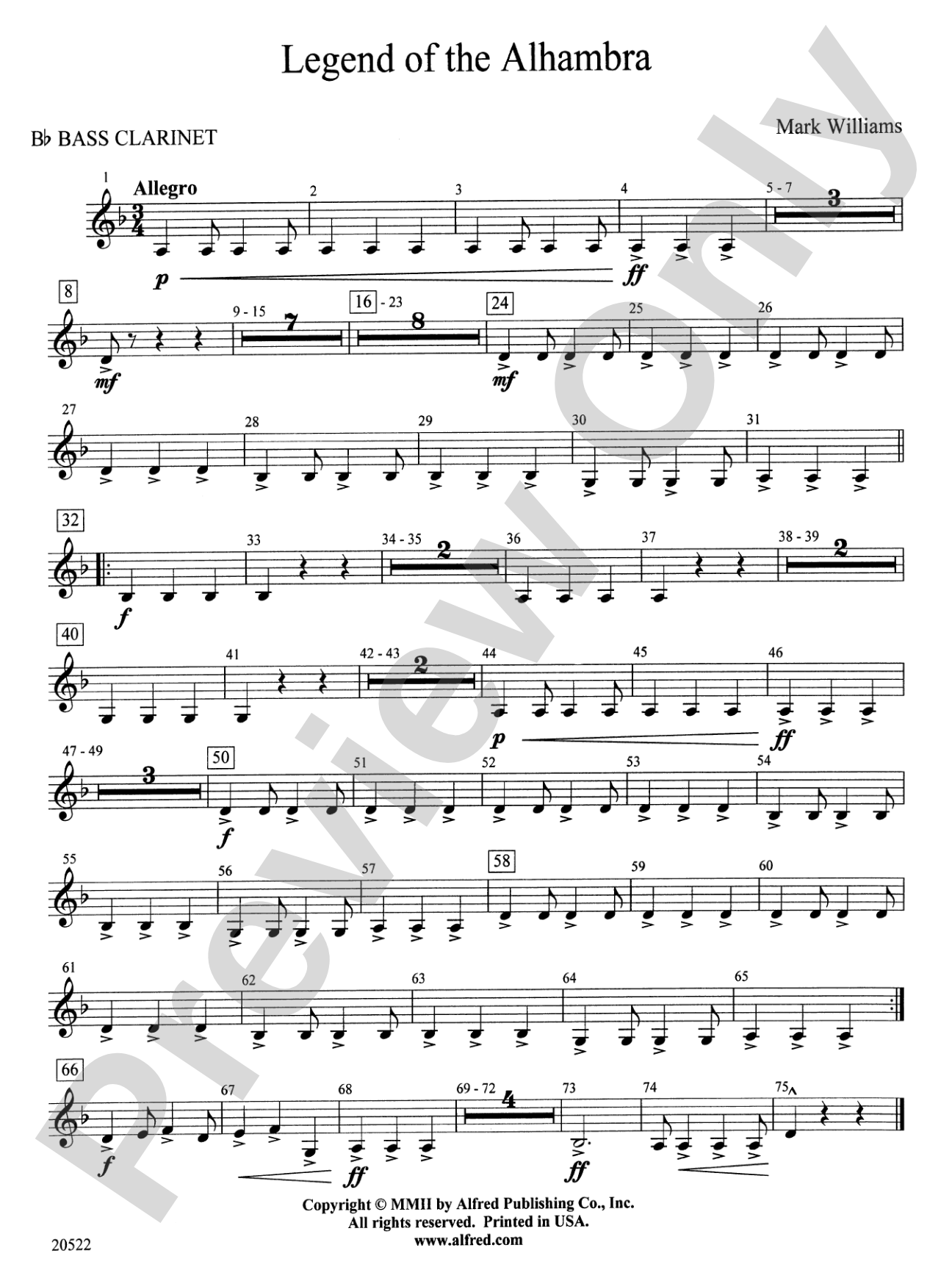 Legend of the Alhambra: B-flat Bass Clarinet