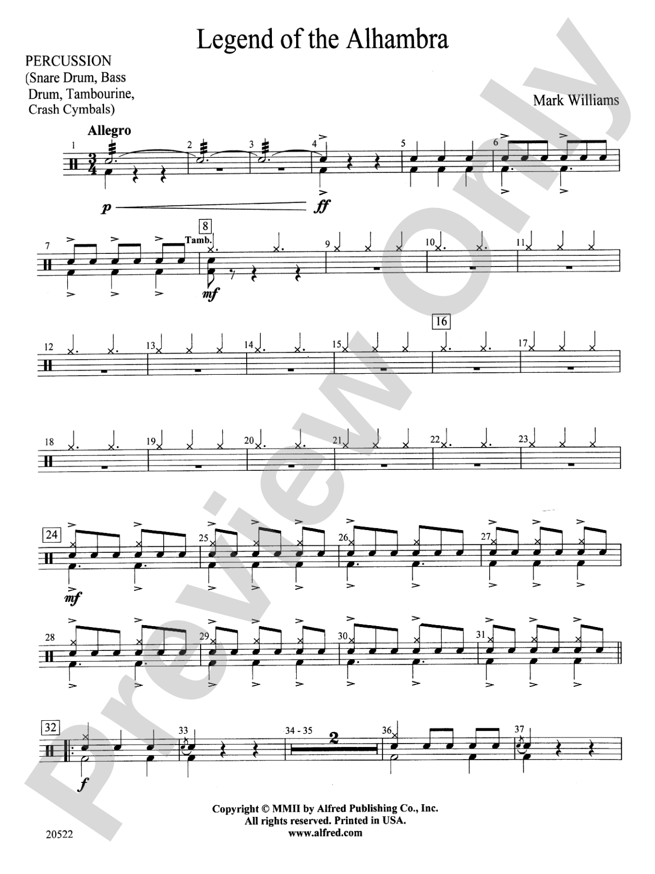 Legend of the Alhambra: 1st Percussion