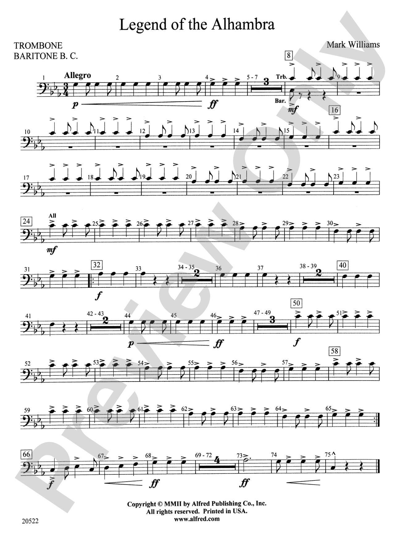 Legend of the Alhambra: 1st Trombone