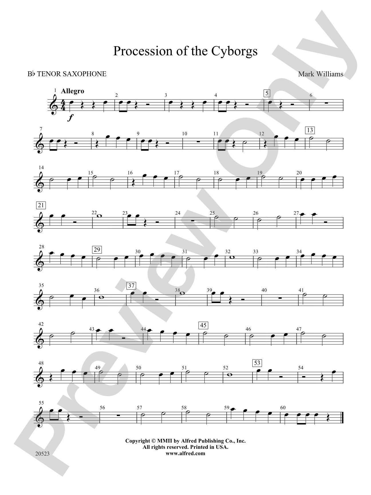 Procession of the Cyborgs: B-flat Tenor Saxophone