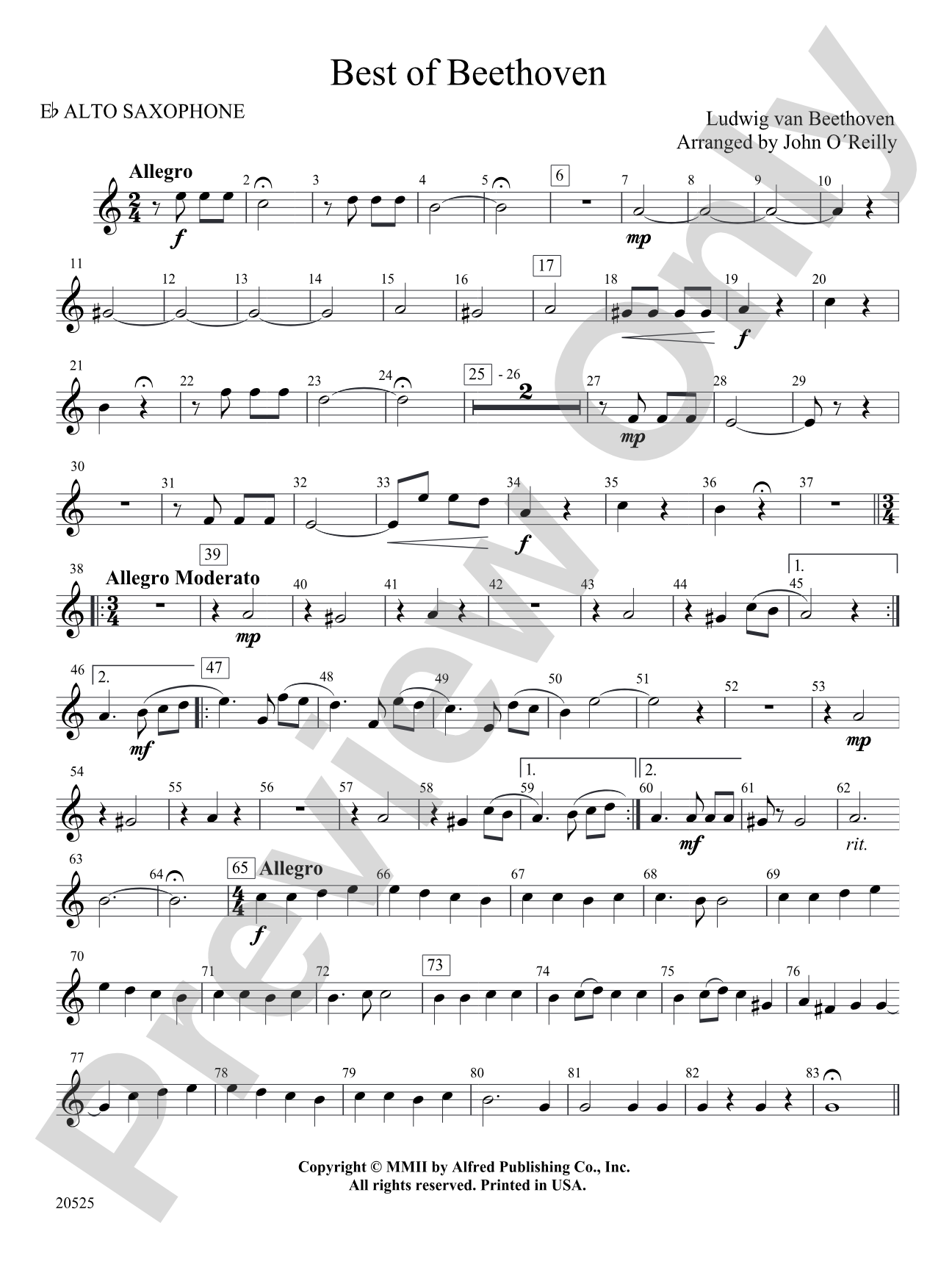 Best of Beethoven: E-flat Alto Saxophone