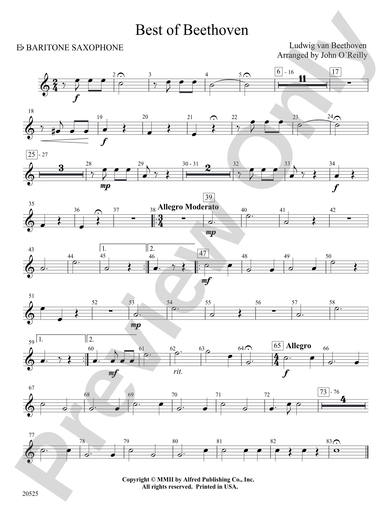 Best of Beethoven: E-flat Baritone Saxophone
