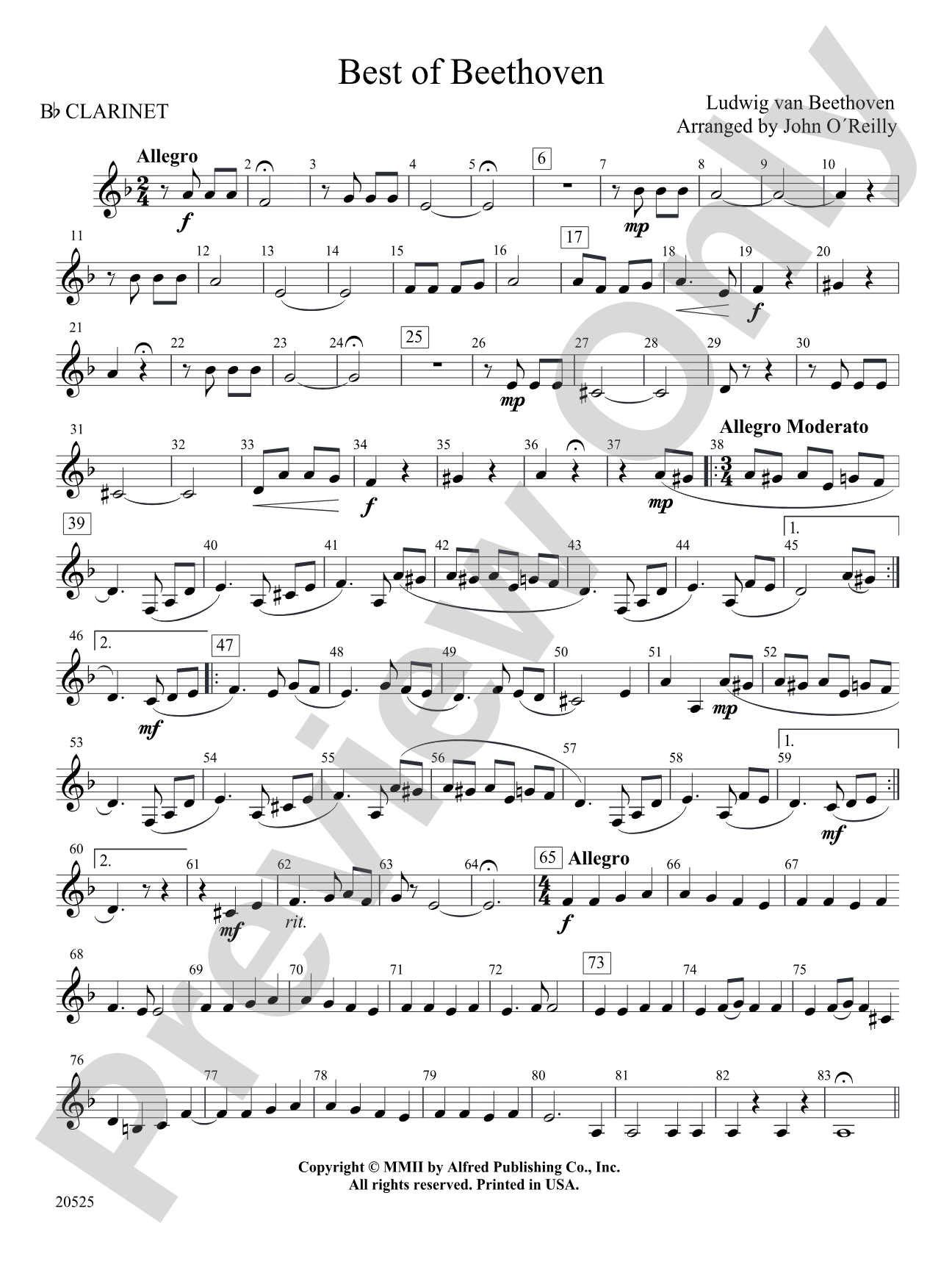 Best of Beethoven: 1st B-flat Clarinet