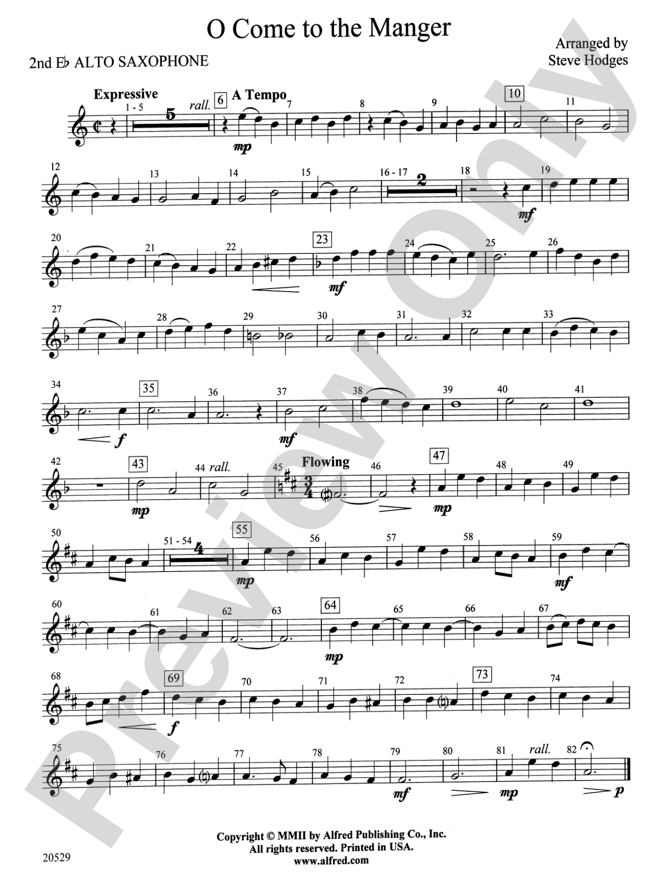 O Come to the Manger: 2nd E-flat Alto Saxophone