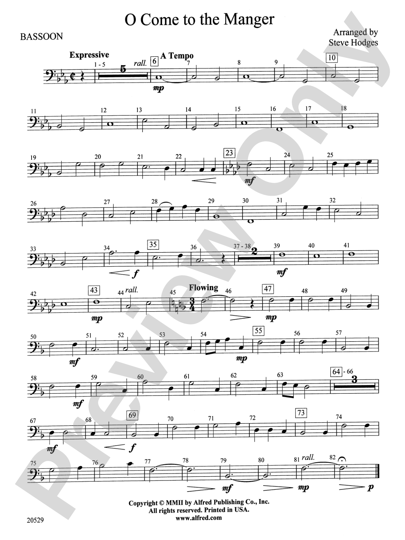 O Come to the Manger: Bassoon